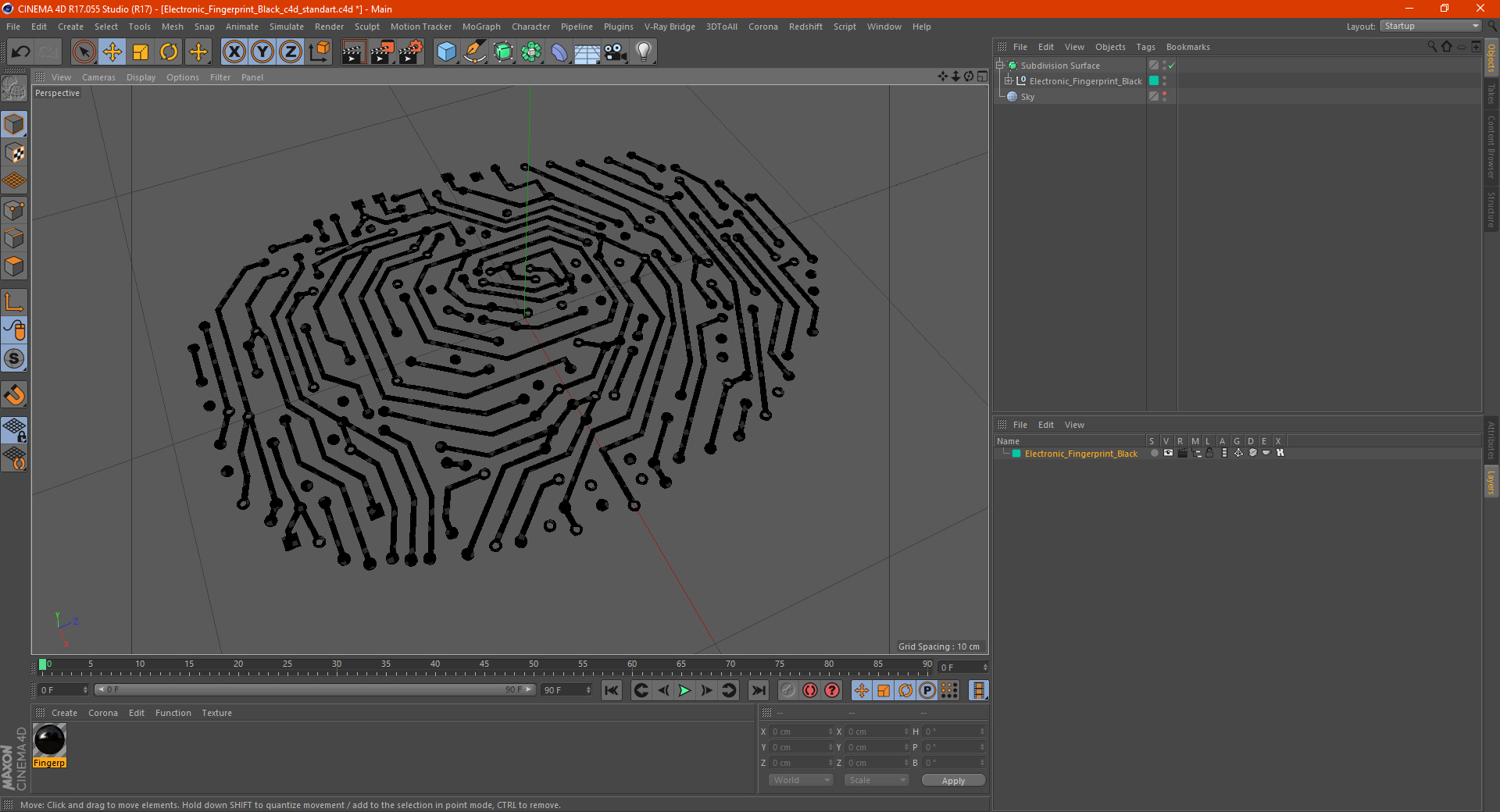 3D Electronic Fingerprint Black model