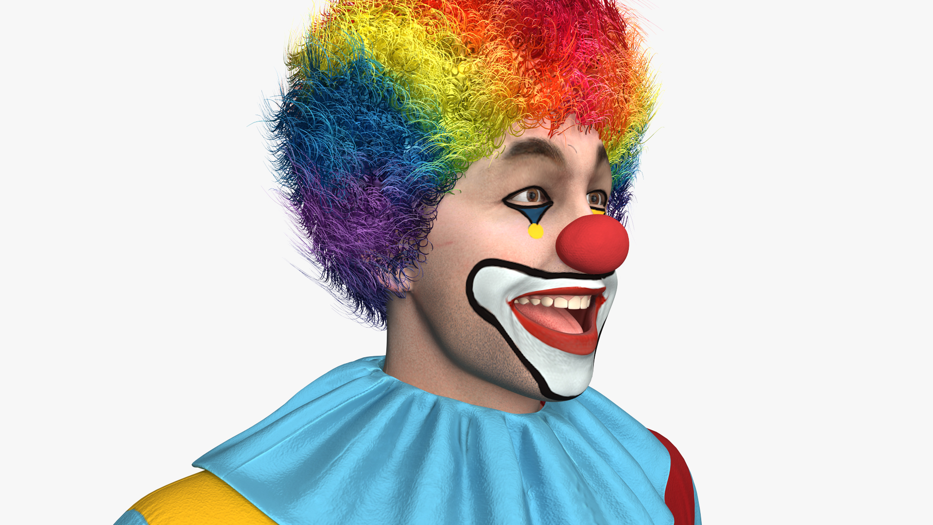 3D Clown Suit Rigged Fur