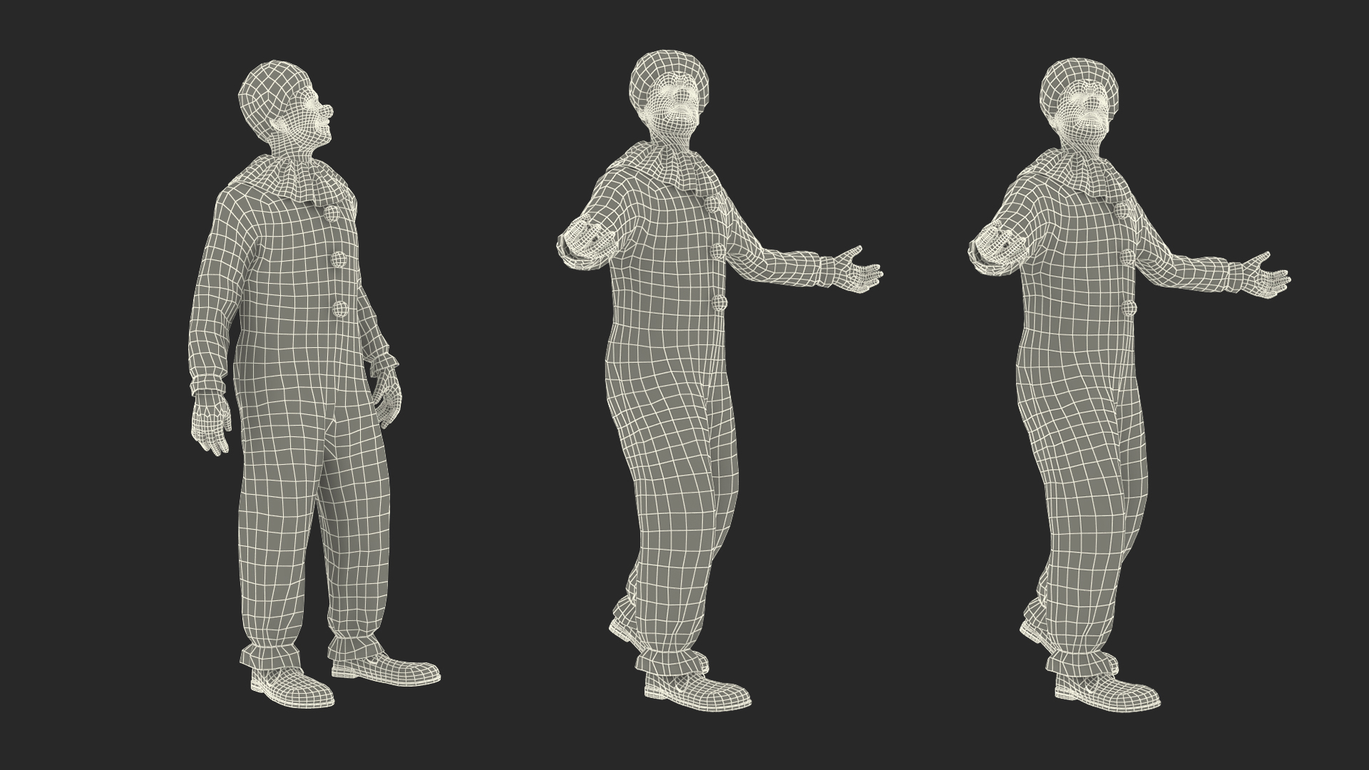 3D Clown Suit Rigged Fur