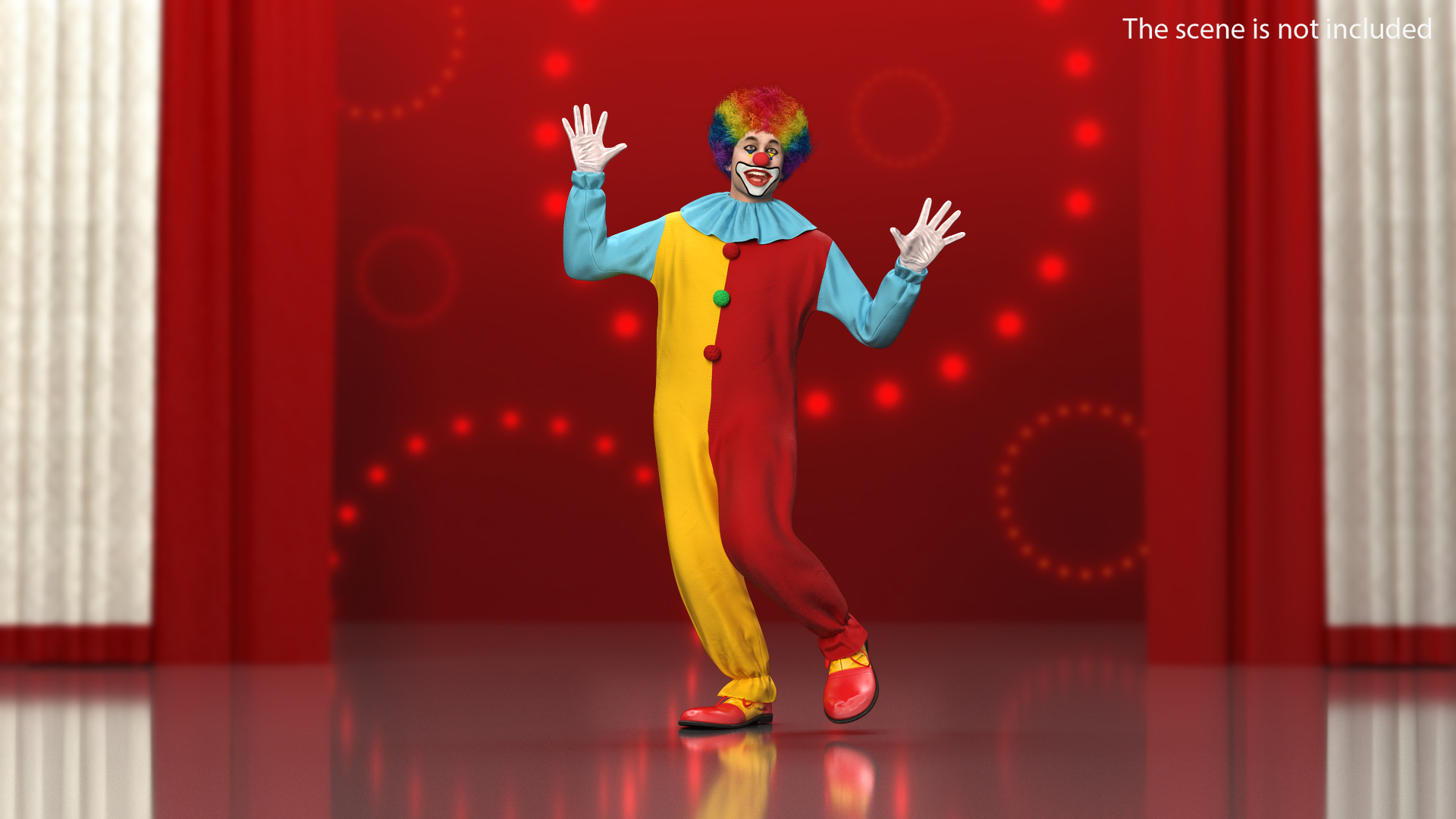 3D Clown Suit Rigged Fur