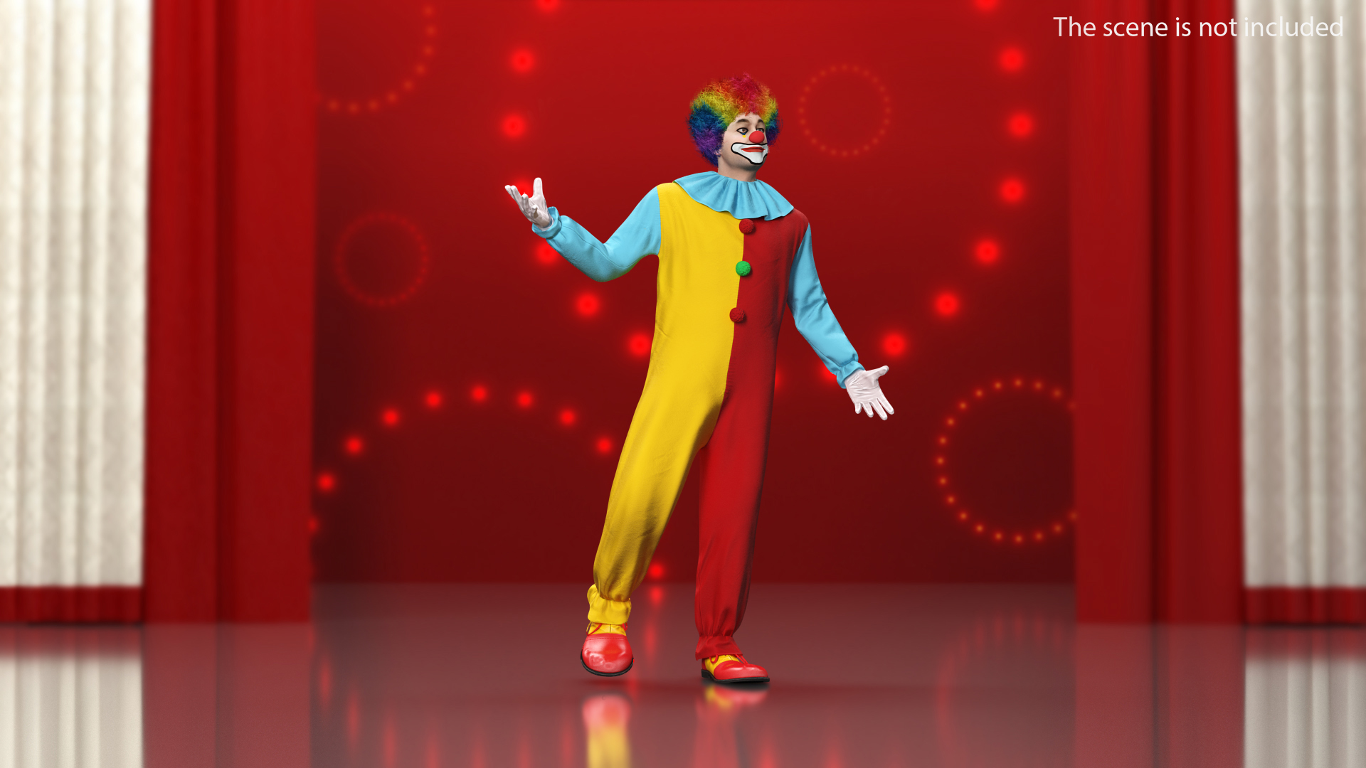 3D Clown Suit Rigged Fur