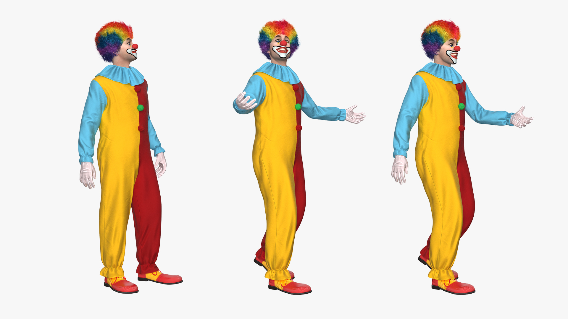3D Clown Suit Rigged Fur