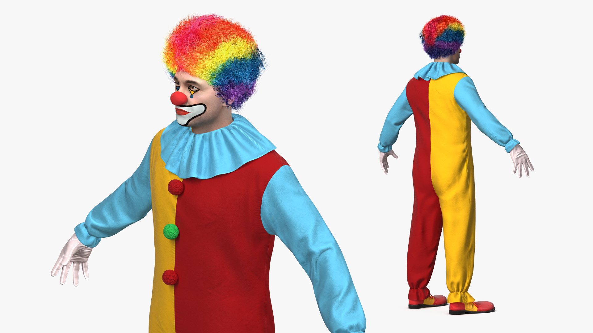 3D Clown Suit Rigged Fur