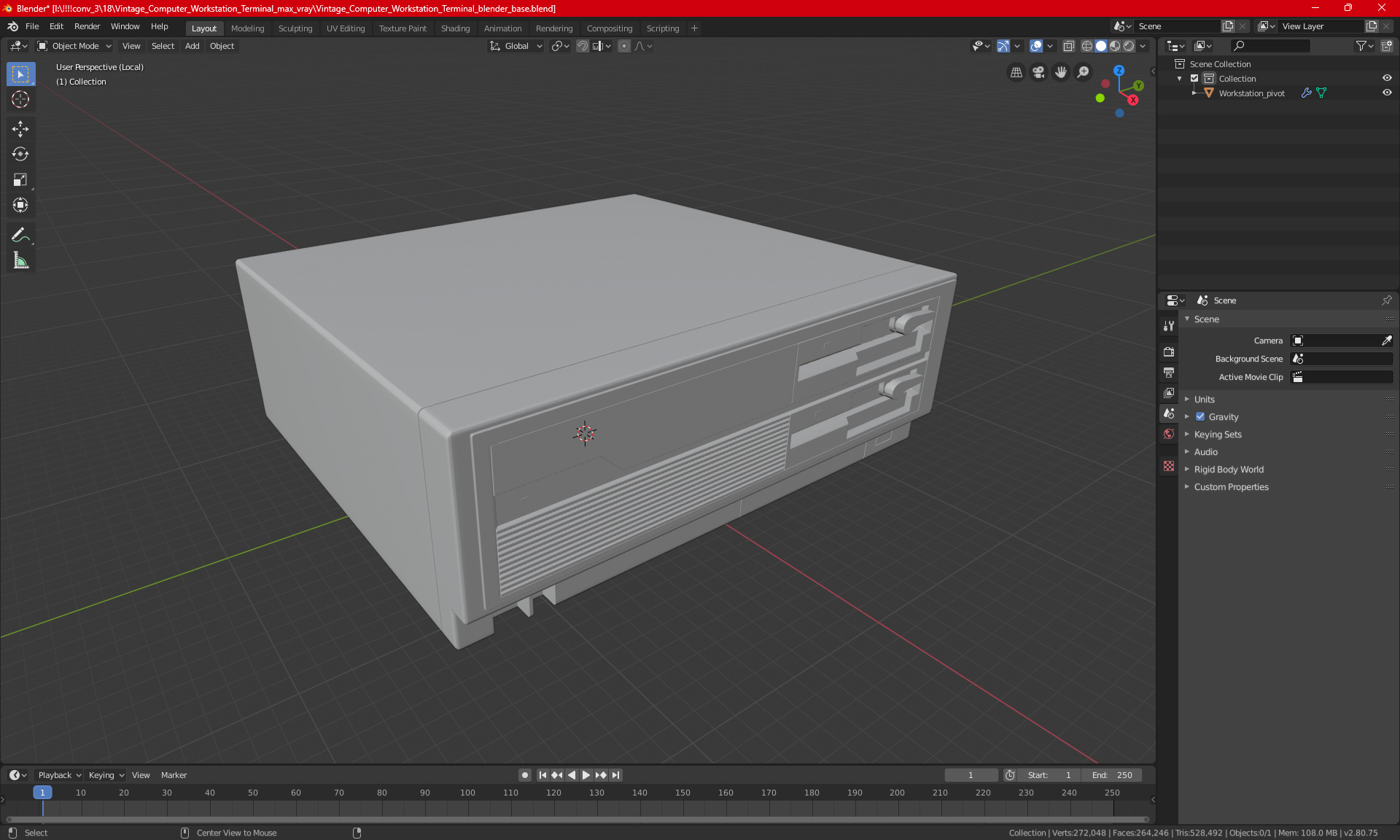 Vintage Computer Workstation Terminal 3D