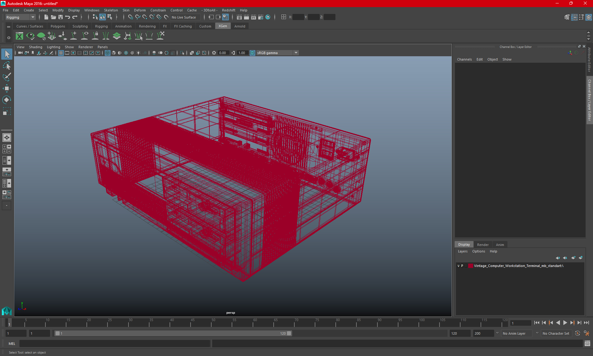Vintage Computer Workstation Terminal 3D