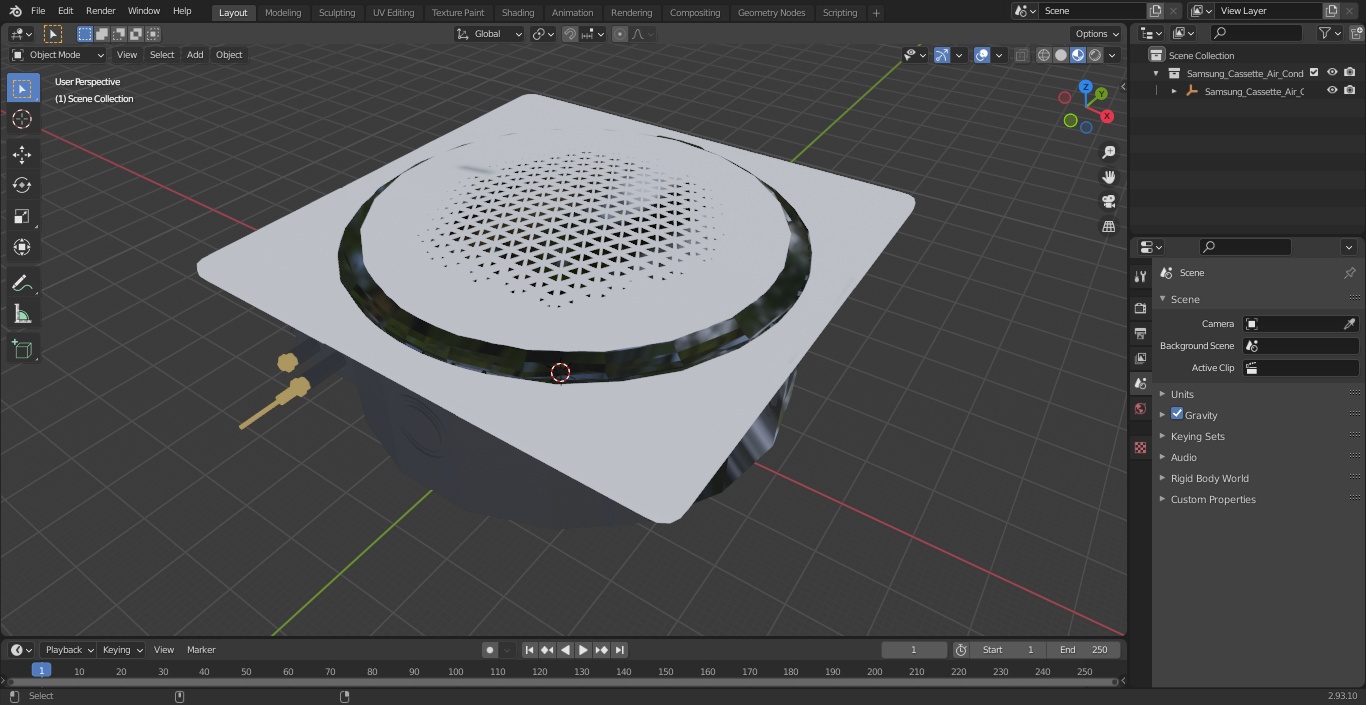 3D Samsung Cassette Air Conditioner White model