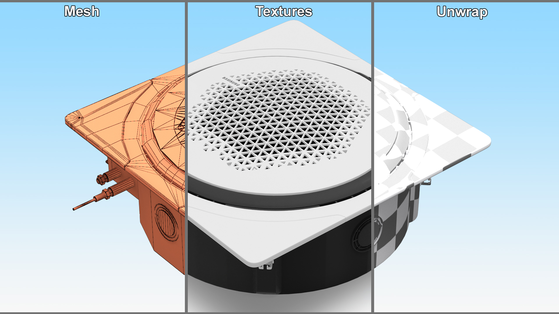 3D Samsung Cassette Air Conditioner White model