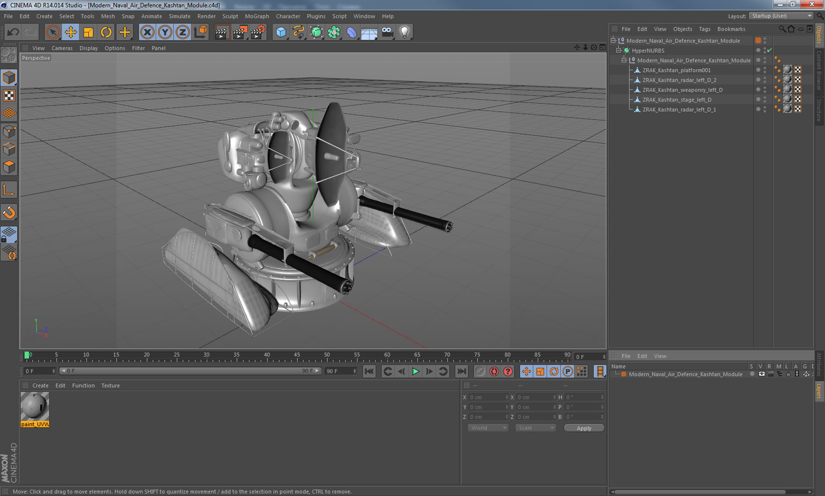 Modern Naval Air Defence Kashtan Module 3D model