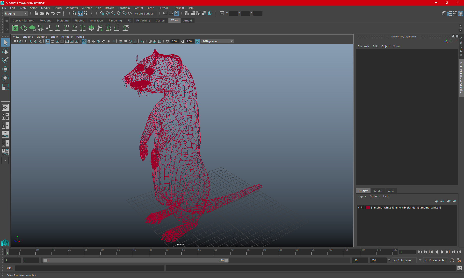 3D model Beringian Stoat Brown Standing Pose