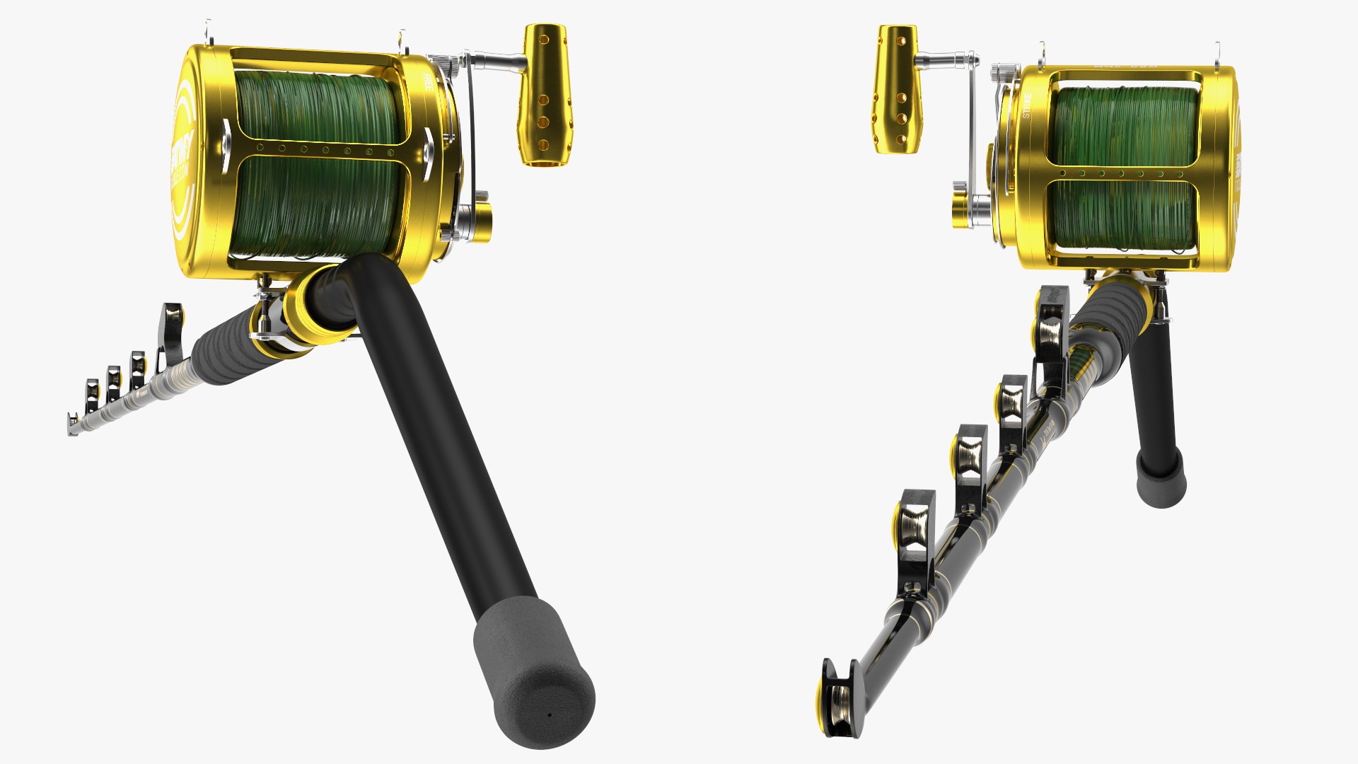 EatMyTackle 80 Wide 2Speed Fishing Reel Long Dredge Rod Rigged 3D