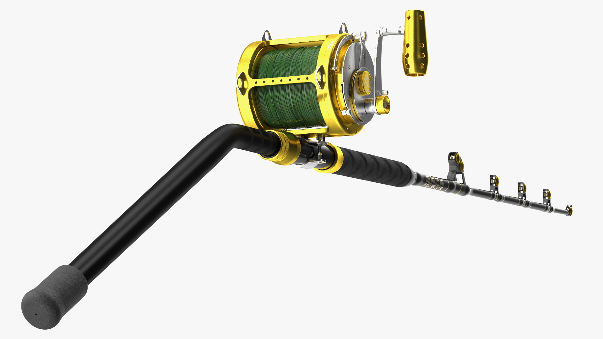 EatMyTackle 80 Wide 2Speed Fishing Reel Long Dredge Rod Rigged 3D