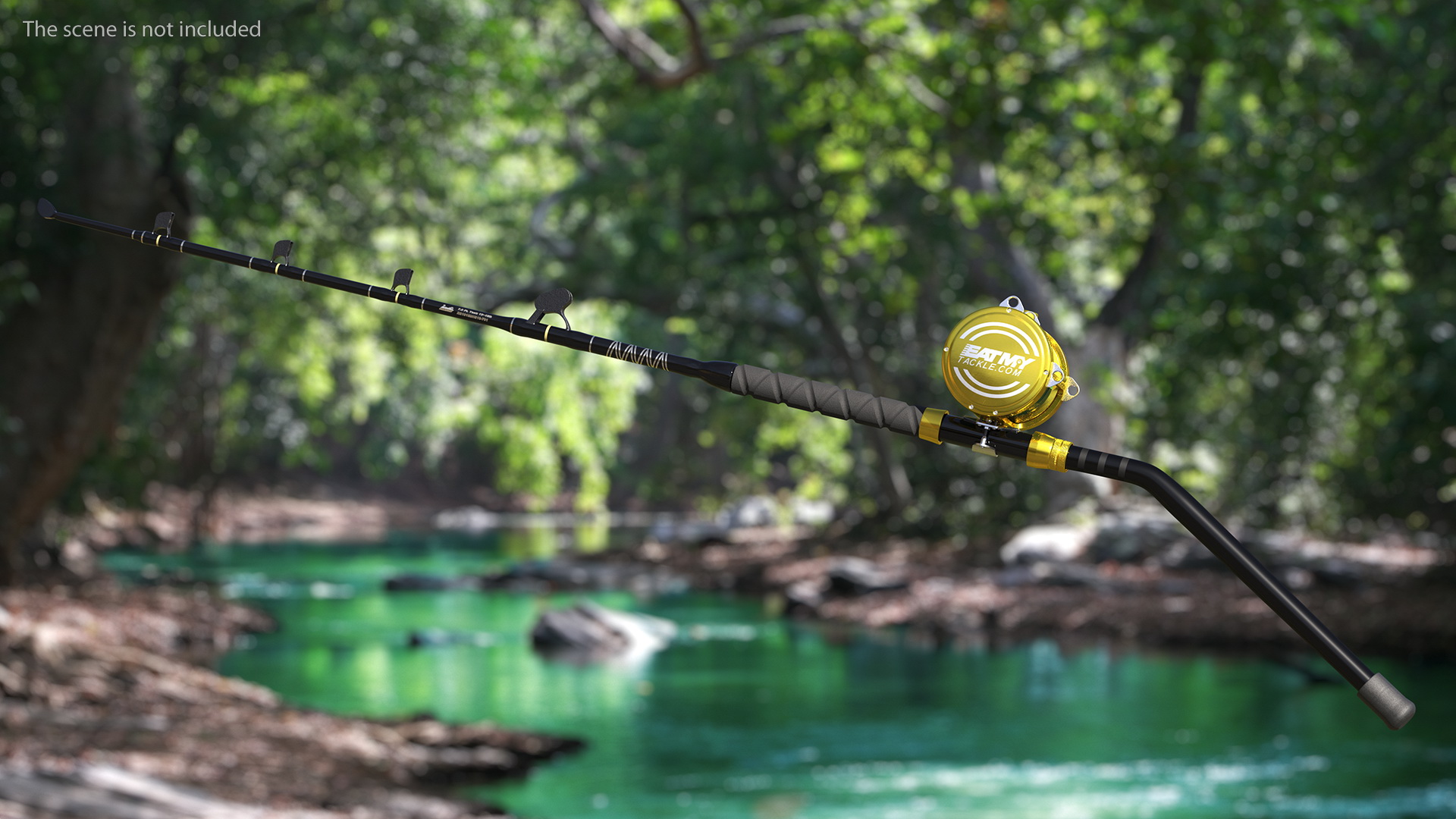 EatMyTackle 80 Wide 2Speed Fishing Reel Long Dredge Rod Rigged 3D