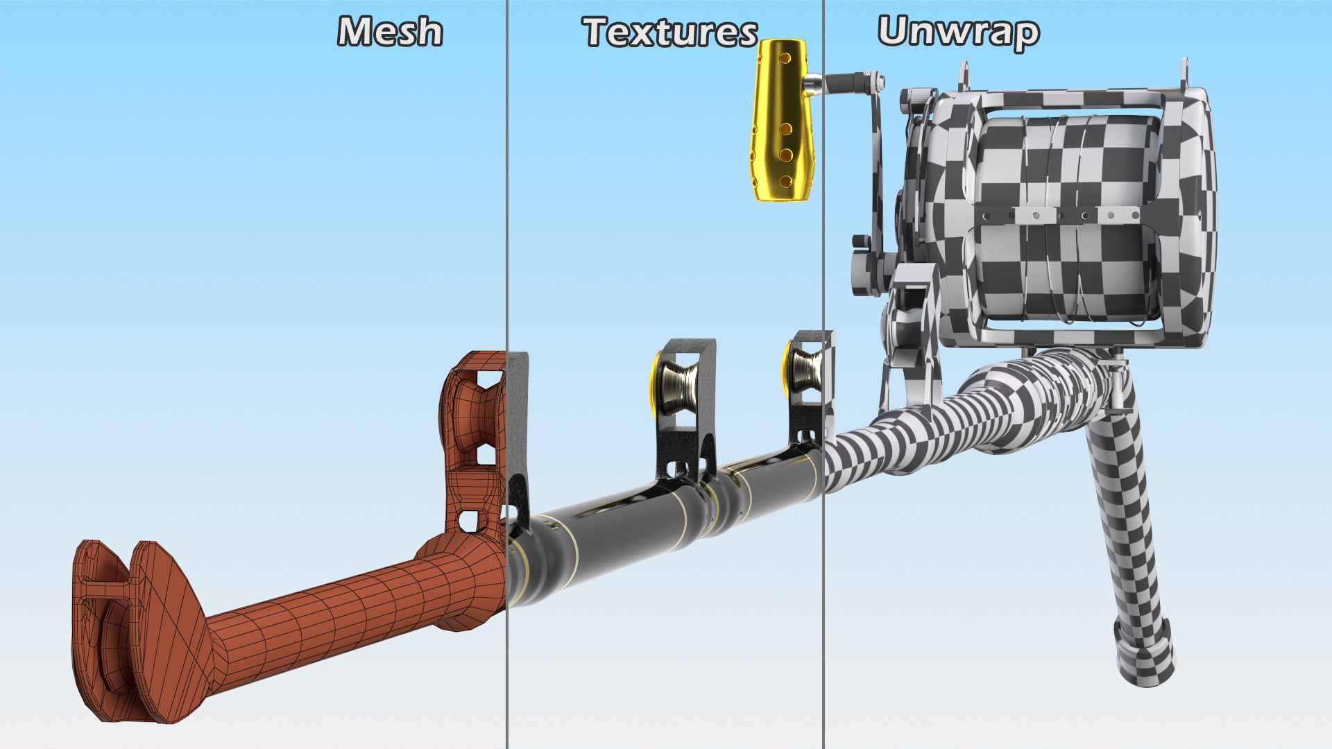EatMyTackle 80 Wide 2Speed Fishing Reel Long Dredge Rod Rigged 3D