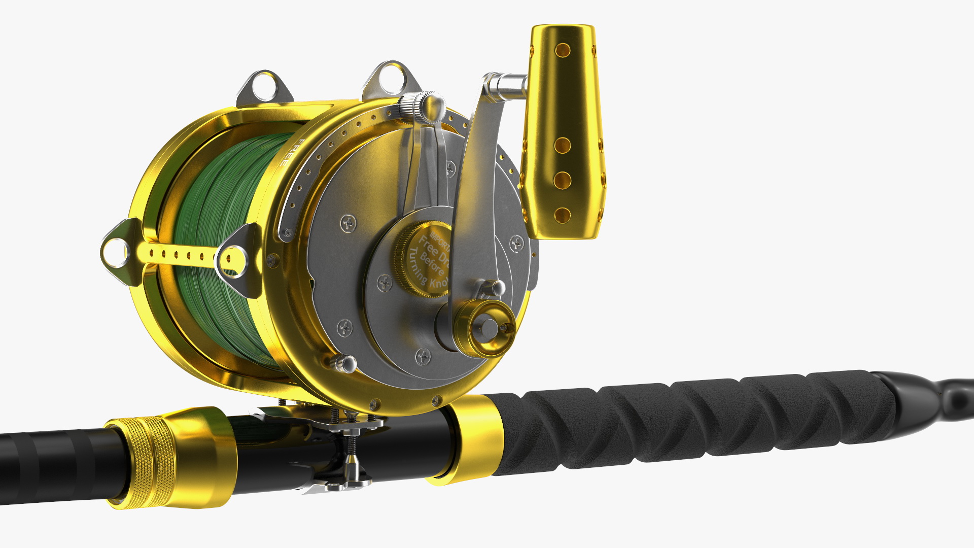 EatMyTackle 80 Wide 2Speed Fishing Reel Long Dredge Rod Rigged 3D