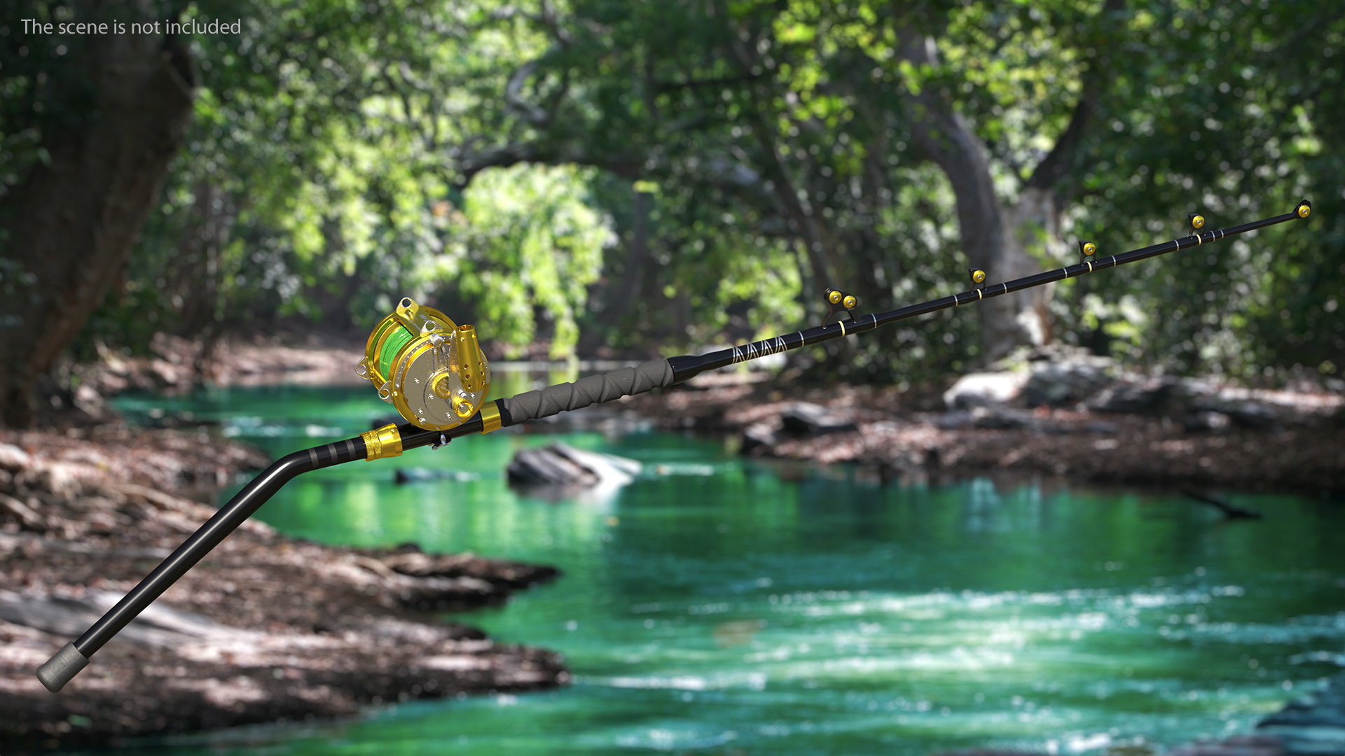 EatMyTackle 80 Wide 2Speed Fishing Reel Long Dredge Rod Rigged 3D