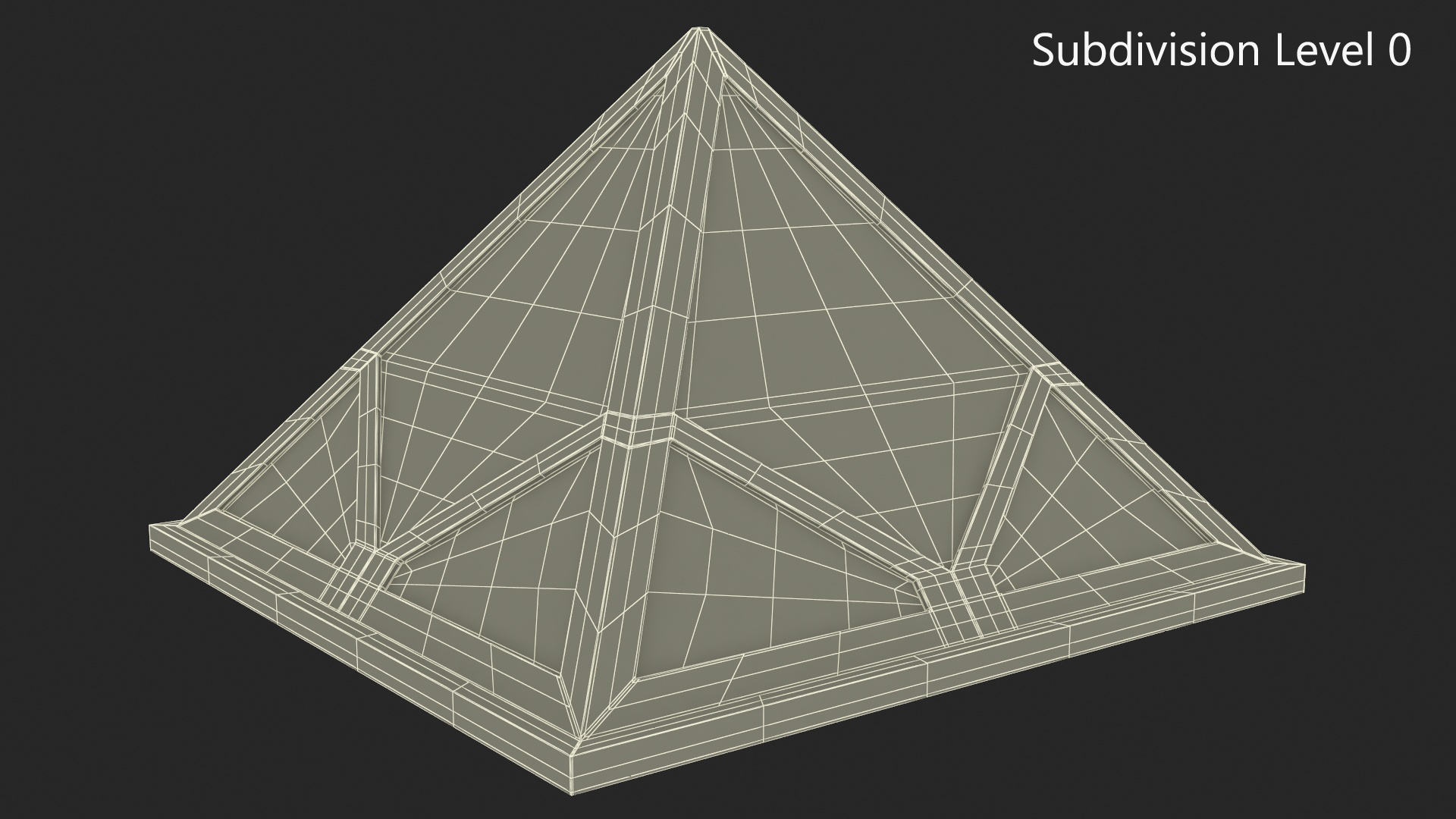 3D Rooftop Pyramid Skylight Window
