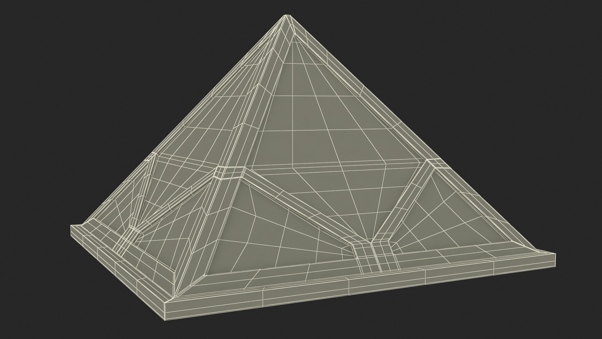 3D Rooftop Pyramid Skylight Window