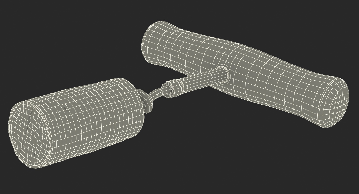 3D model T-Style Corkscrew with Wooden Handle and Cork