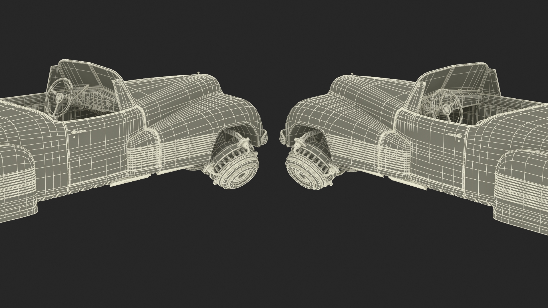 3D New Retro Futuristic Hovercar Red model