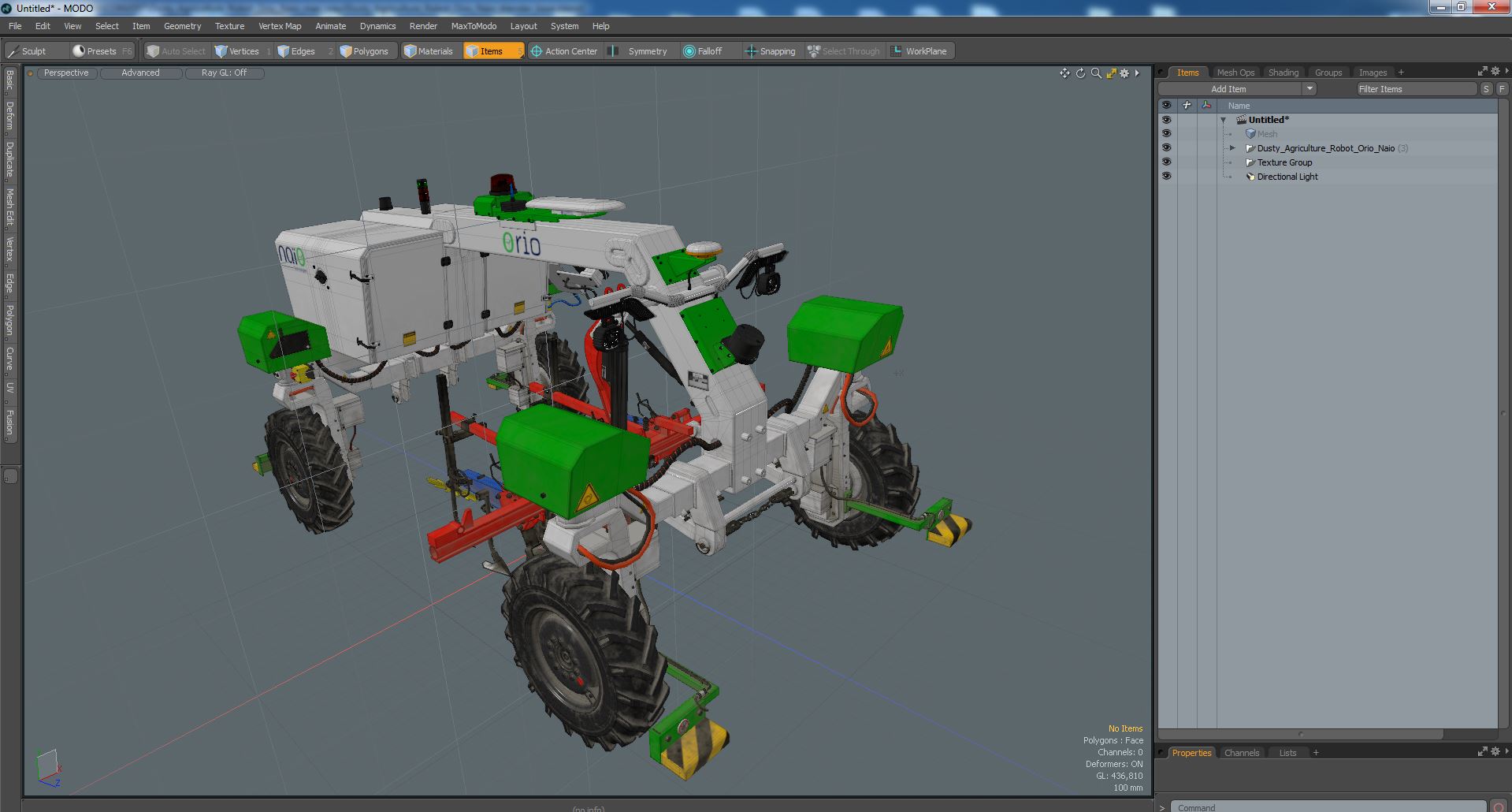 3D Dusty Agriculture Robot Orio Naio model