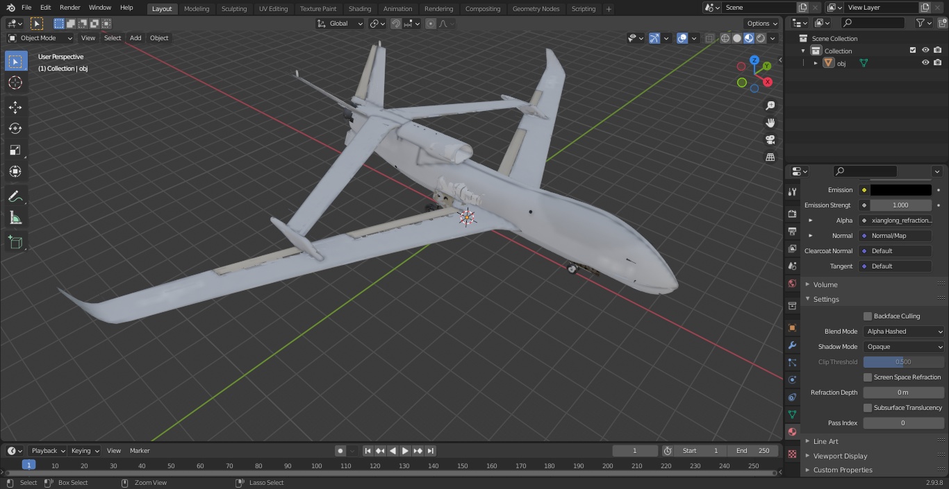 3D model Chengdu Xianglong WZ7 UAV