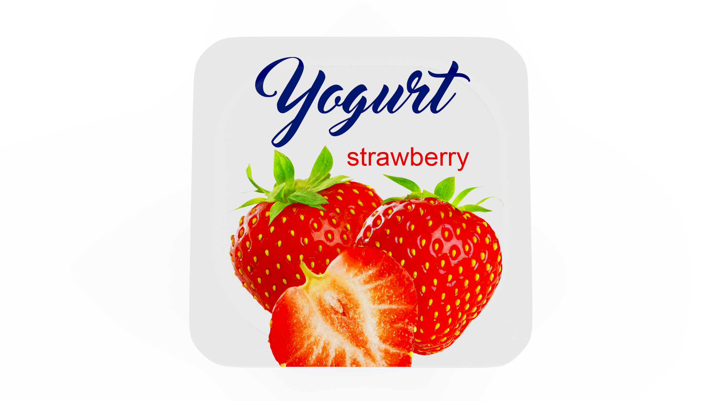 3D Strawberry Yogurt Cup Mockup model