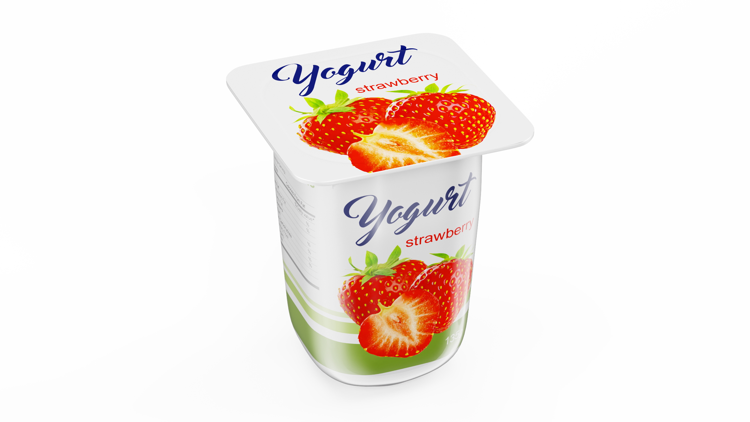 3D Strawberry Yogurt Cup Mockup model