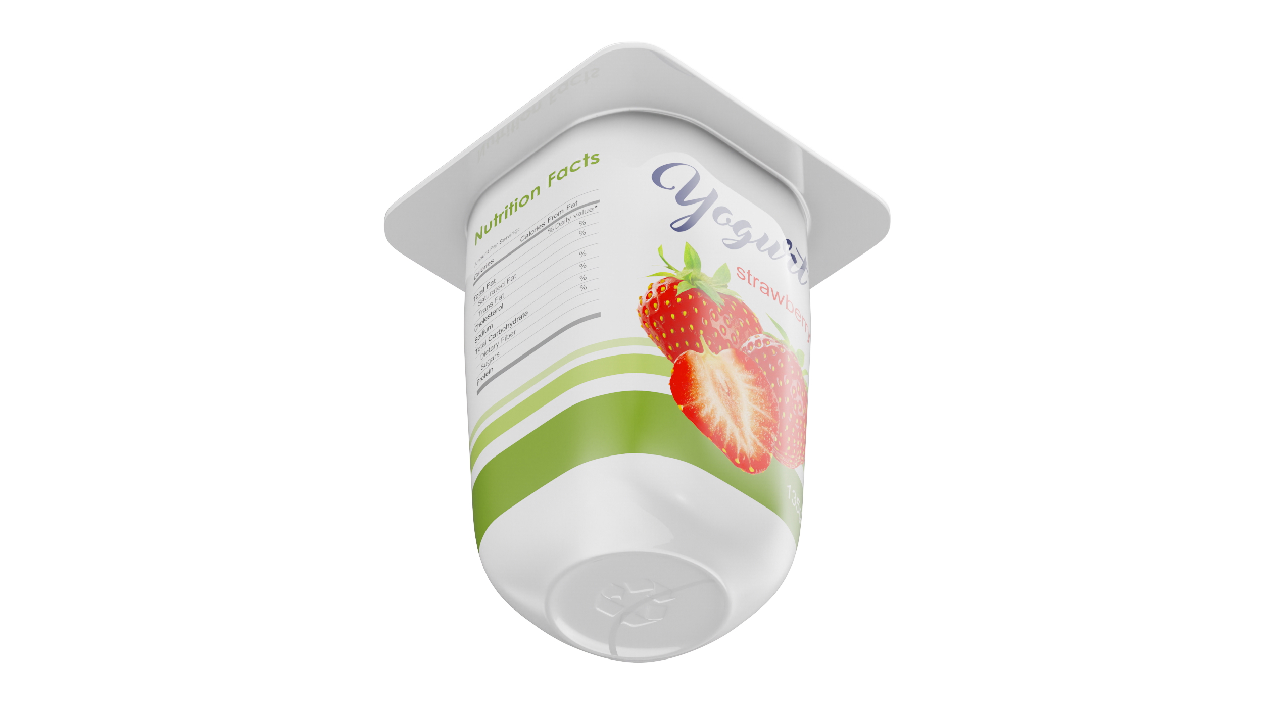 3D Strawberry Yogurt Cup Mockup model
