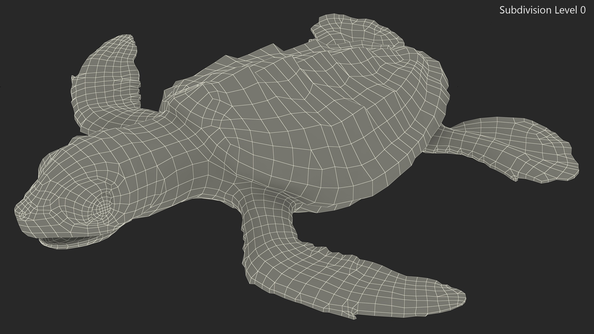 3D model Baby Sea Turtle Gray