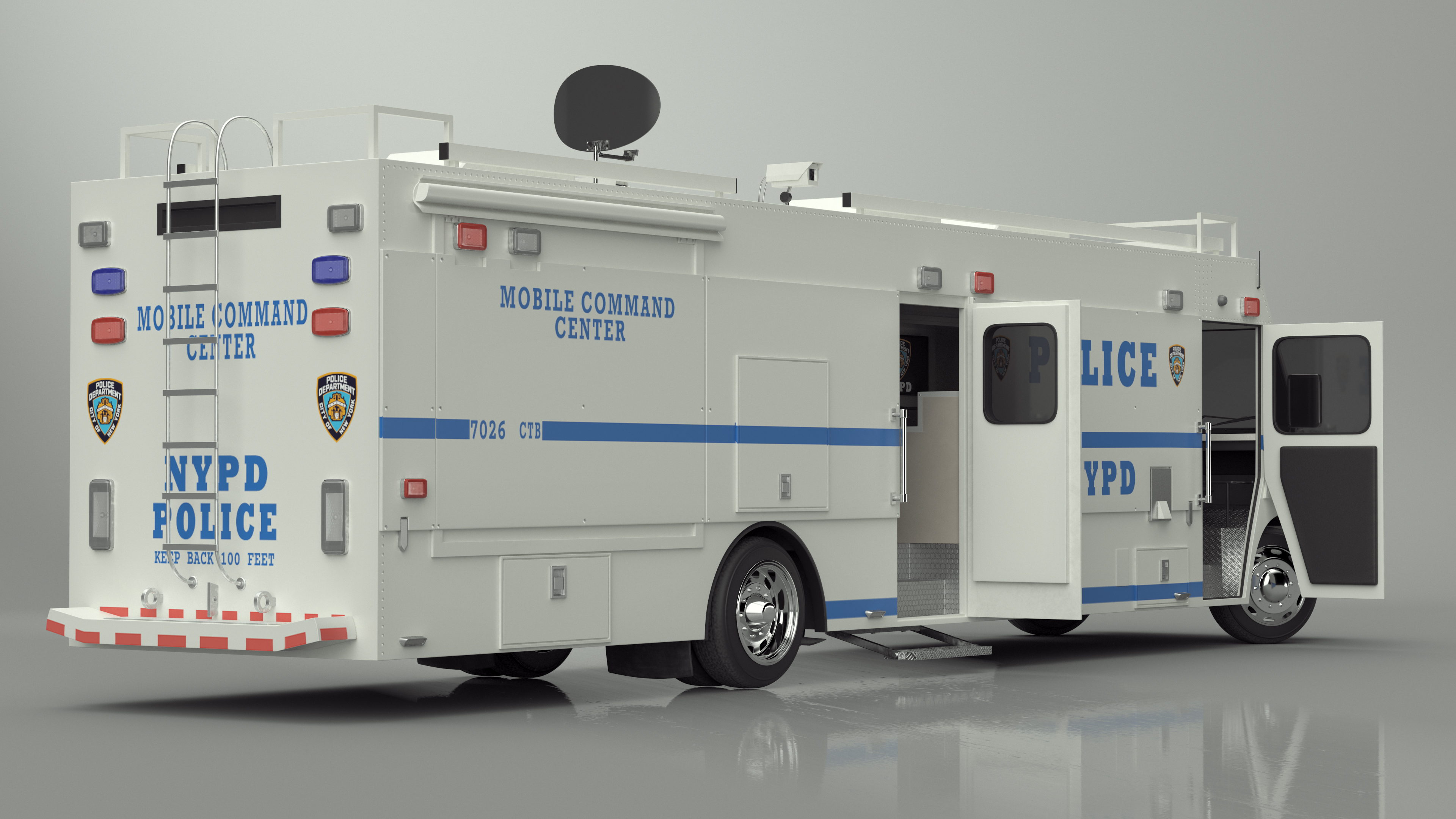 3D NYPD ASPCA Mobile Command Center Illuminated Rigged