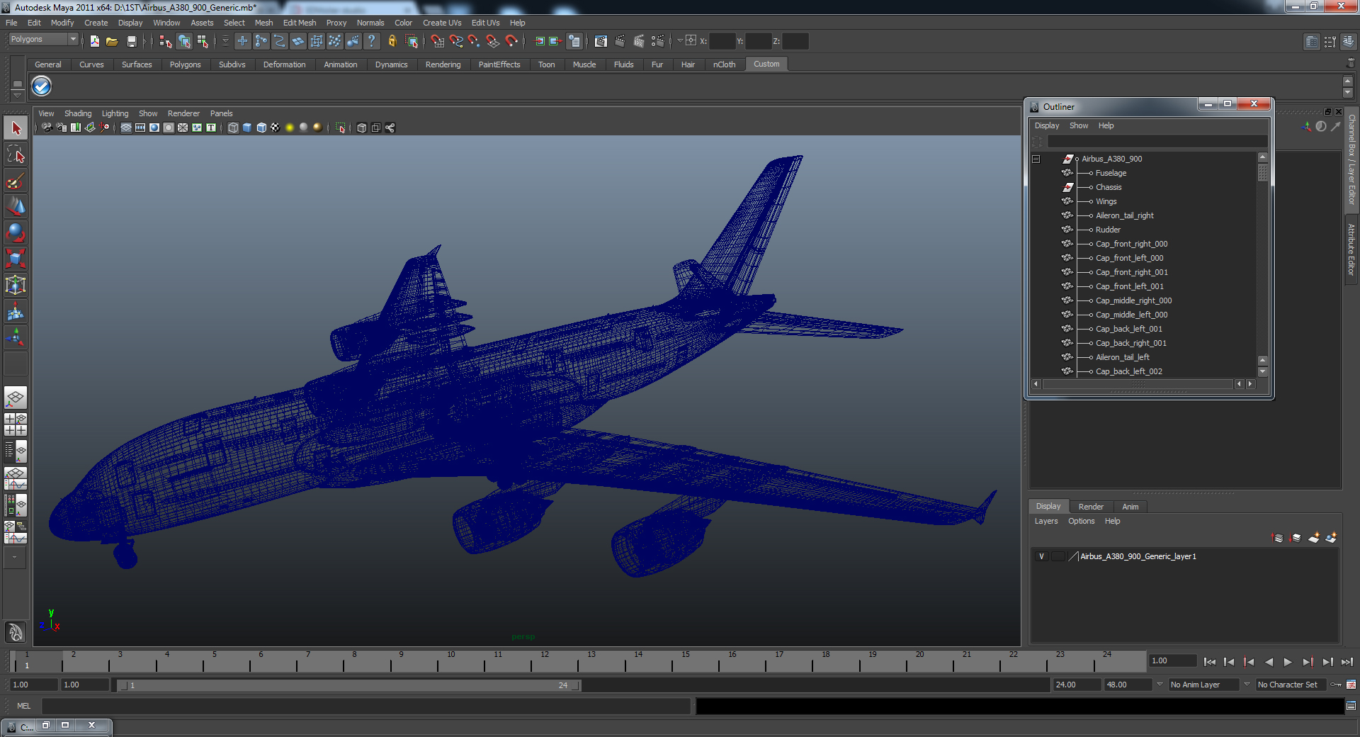 3D Airbus A380 900 Generic model