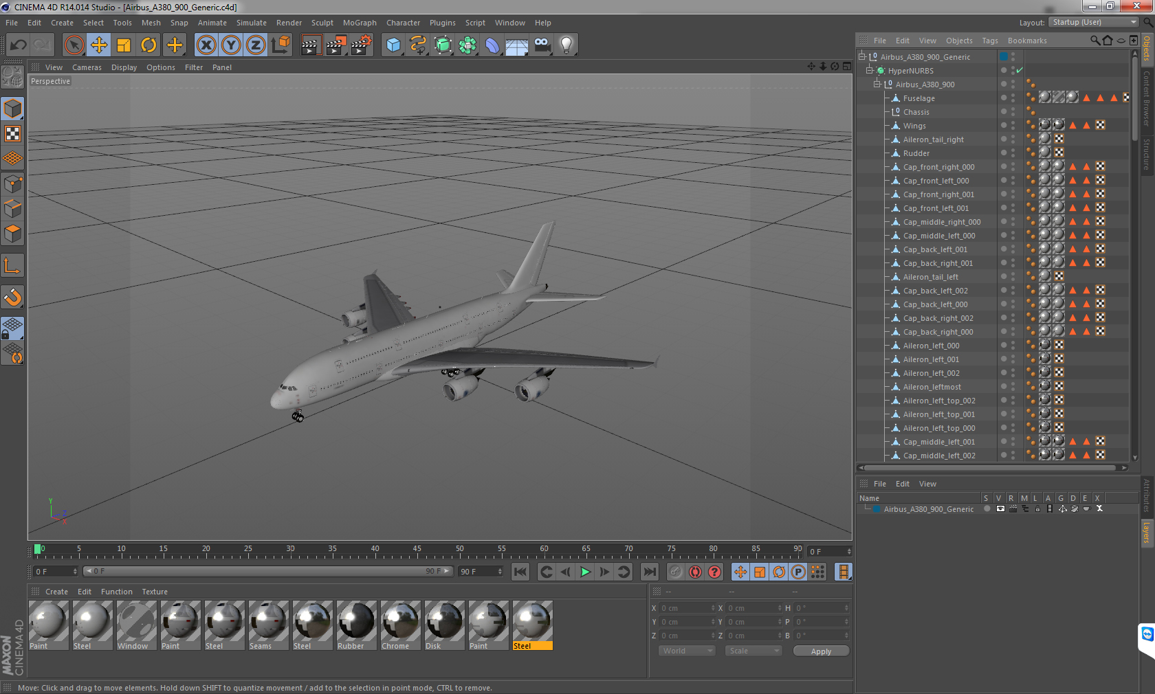 3D Airbus A380 900 Generic model