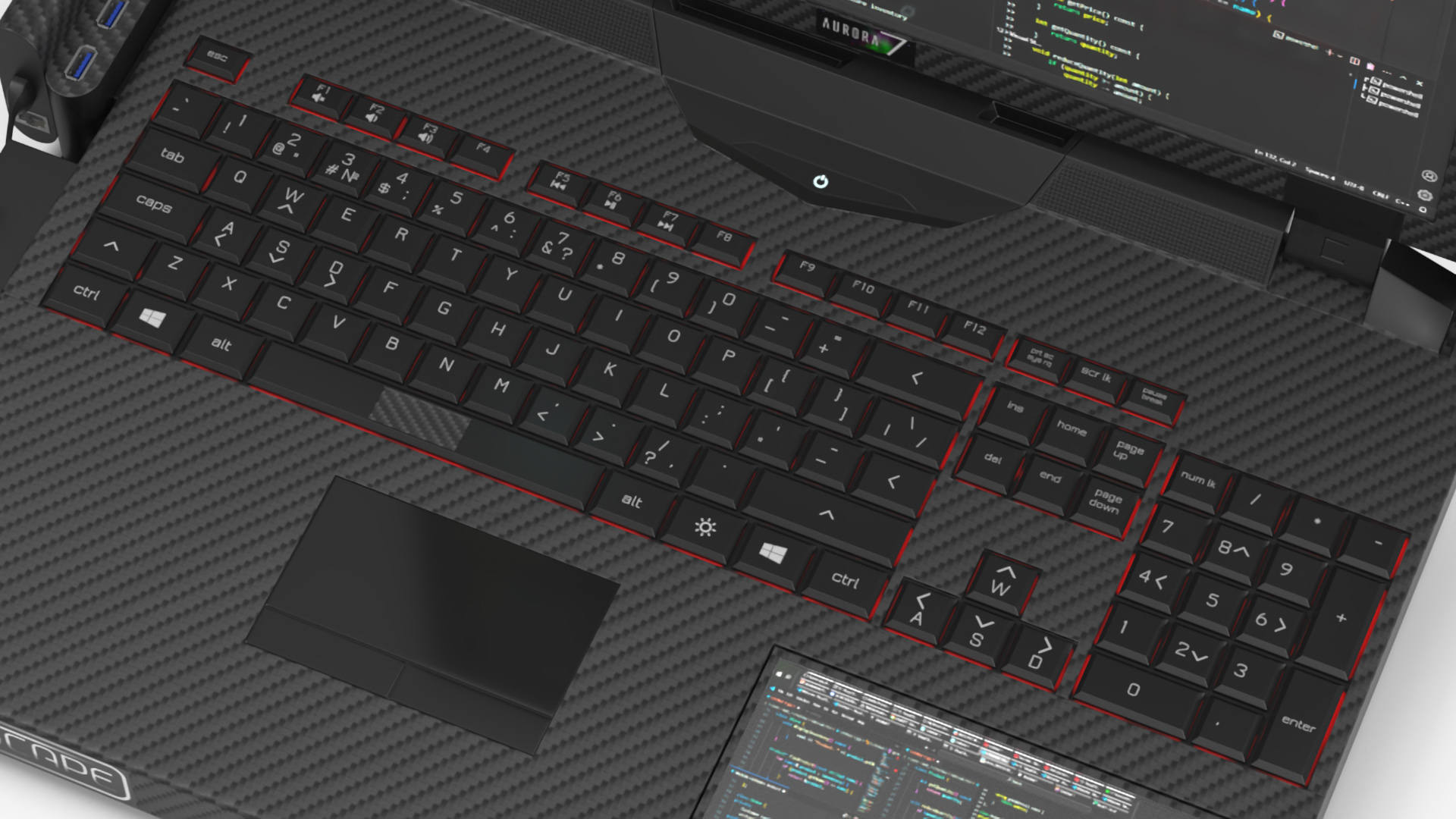 Laptop Expanscape Aurora with Programming Software Rigged 3D