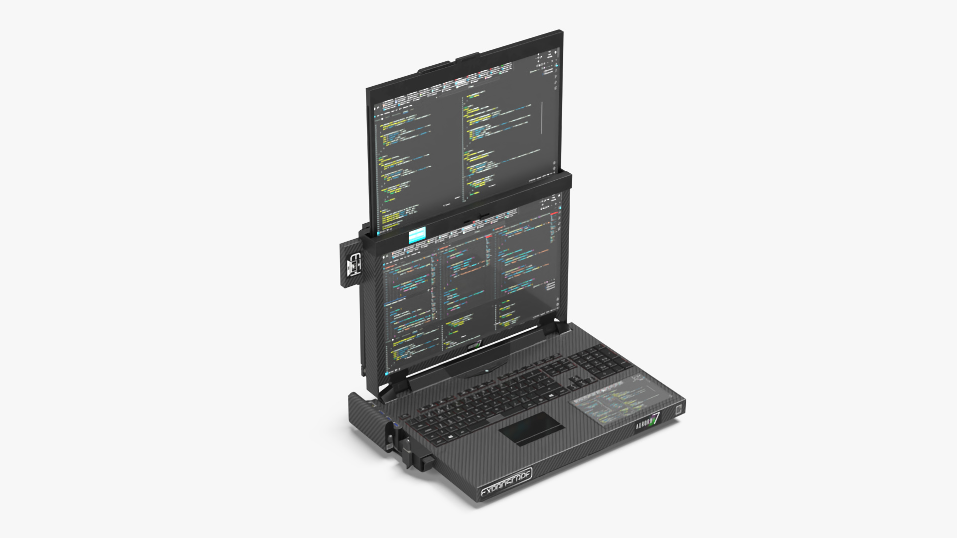 Laptop Expanscape Aurora with Programming Software Rigged 3D