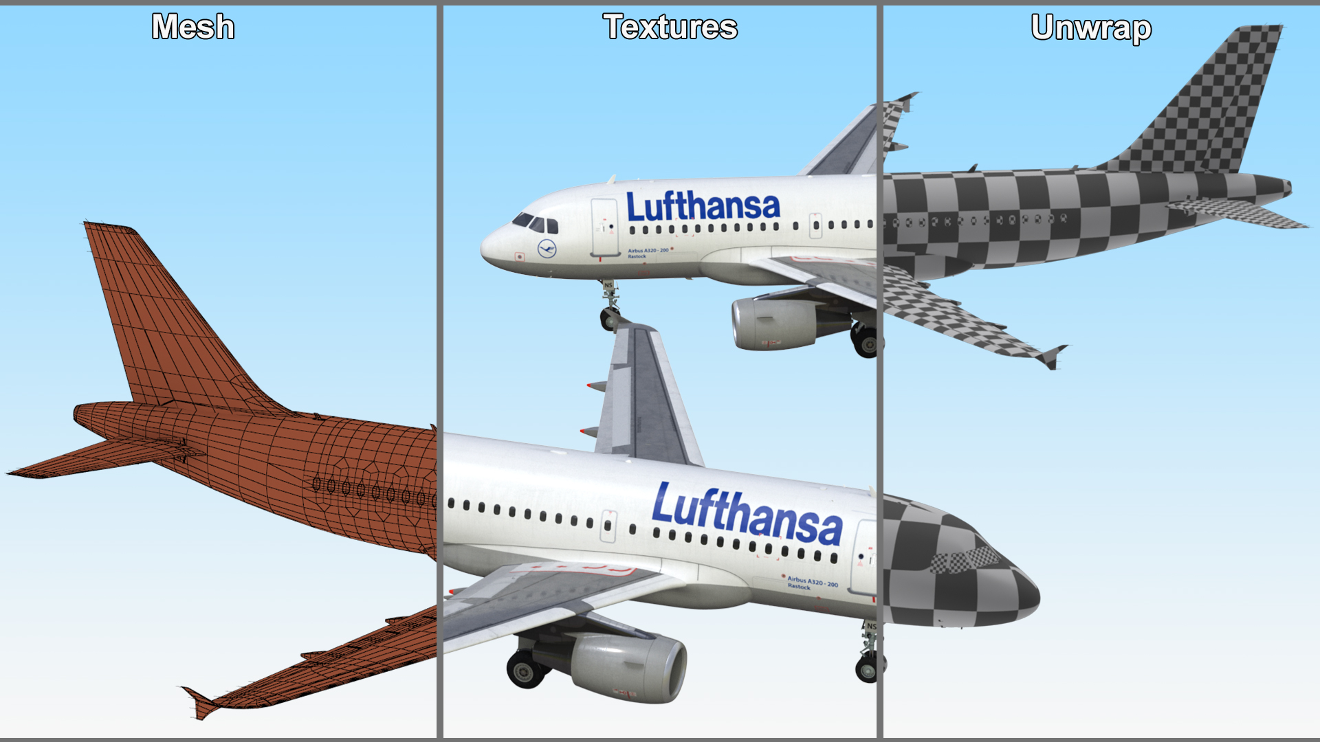 Lufthansa Airbus A320-200 Aircraft 3D model