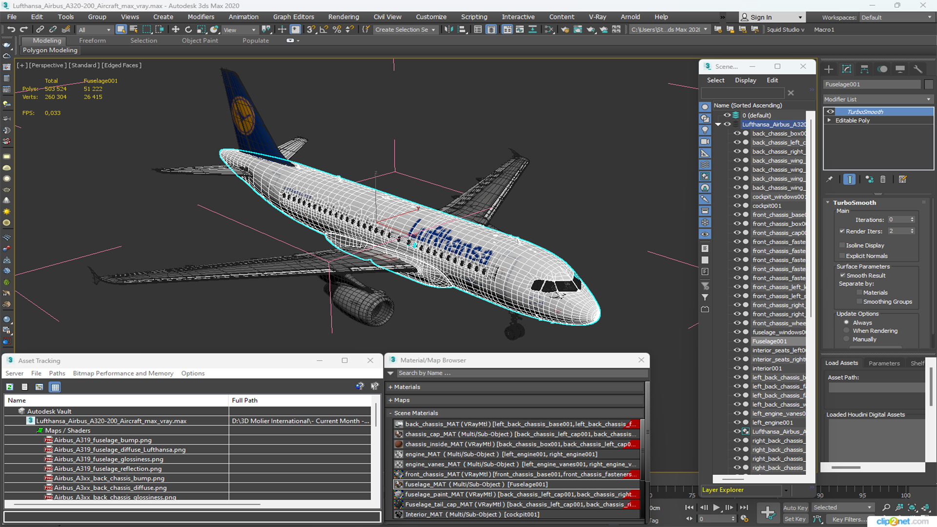 Lufthansa Airbus A320-200 Aircraft 3D model