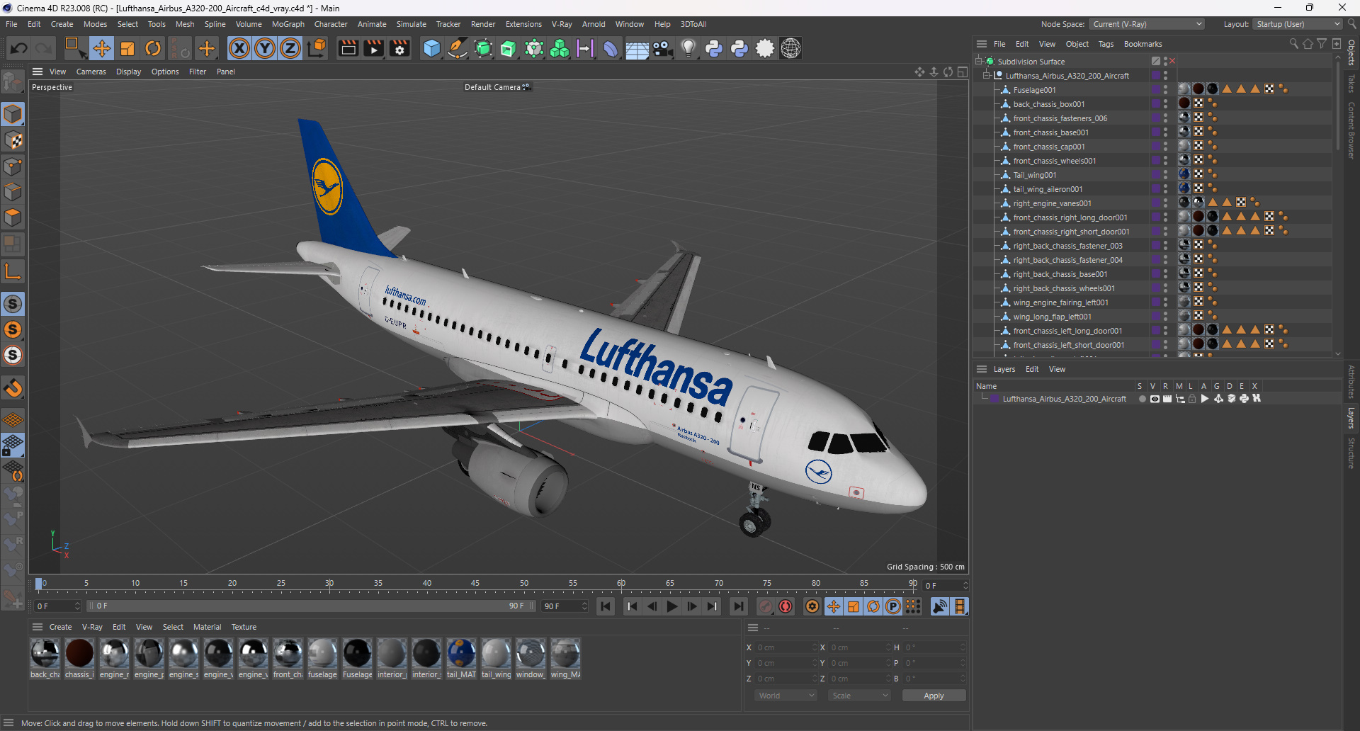 Lufthansa Airbus A320-200 Aircraft 3D model