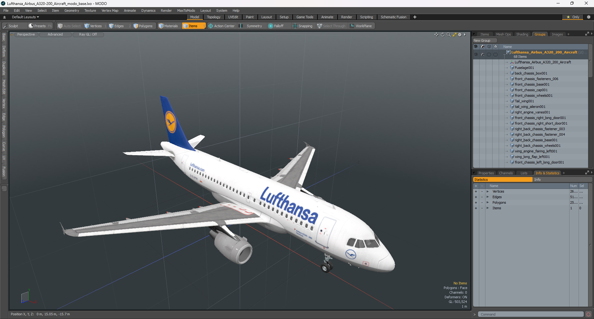 Lufthansa Airbus A320-200 Aircraft 3D model