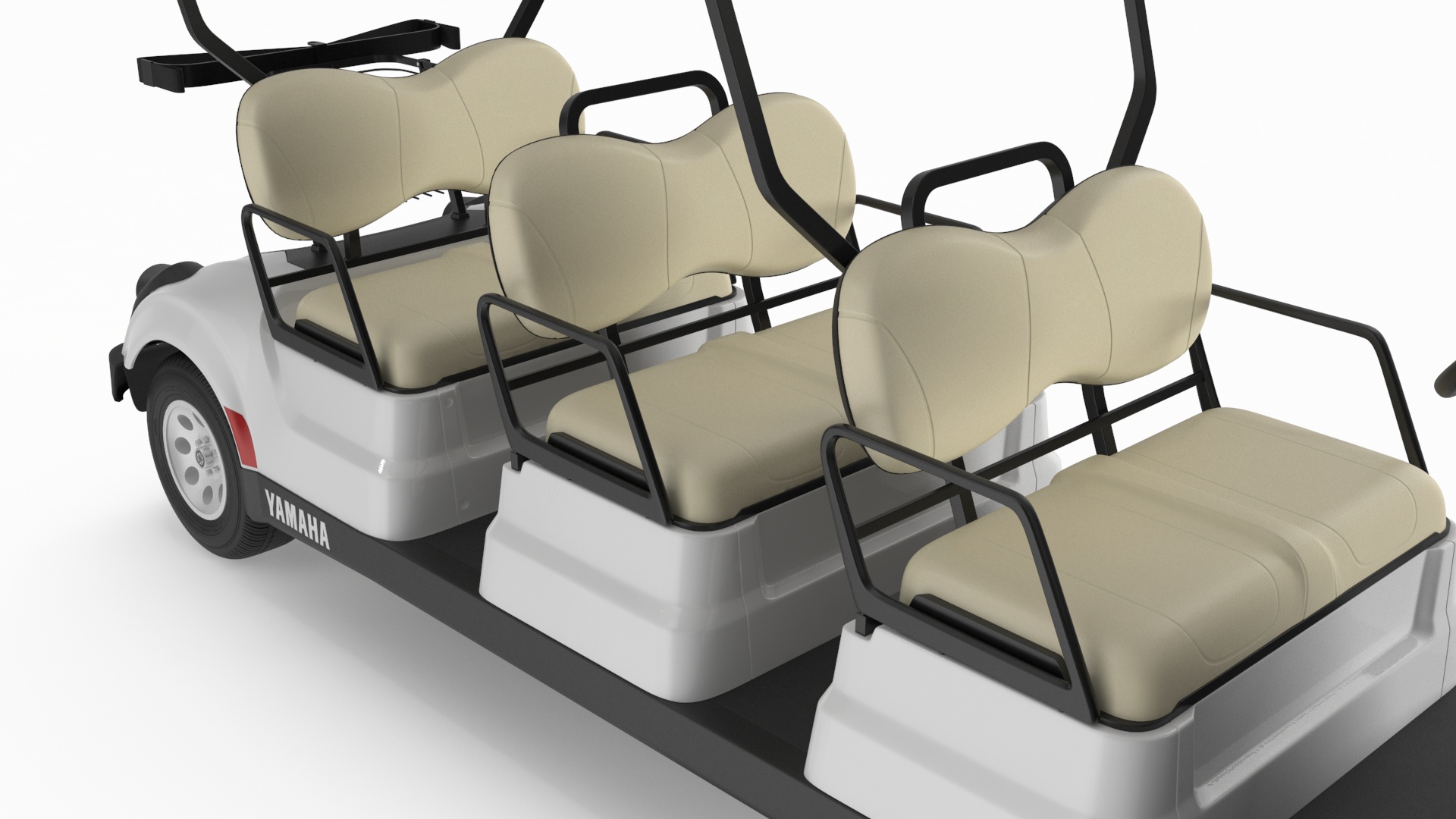 Six Seat Golf Electric Car Yamaha Rigged for Maya 3D model