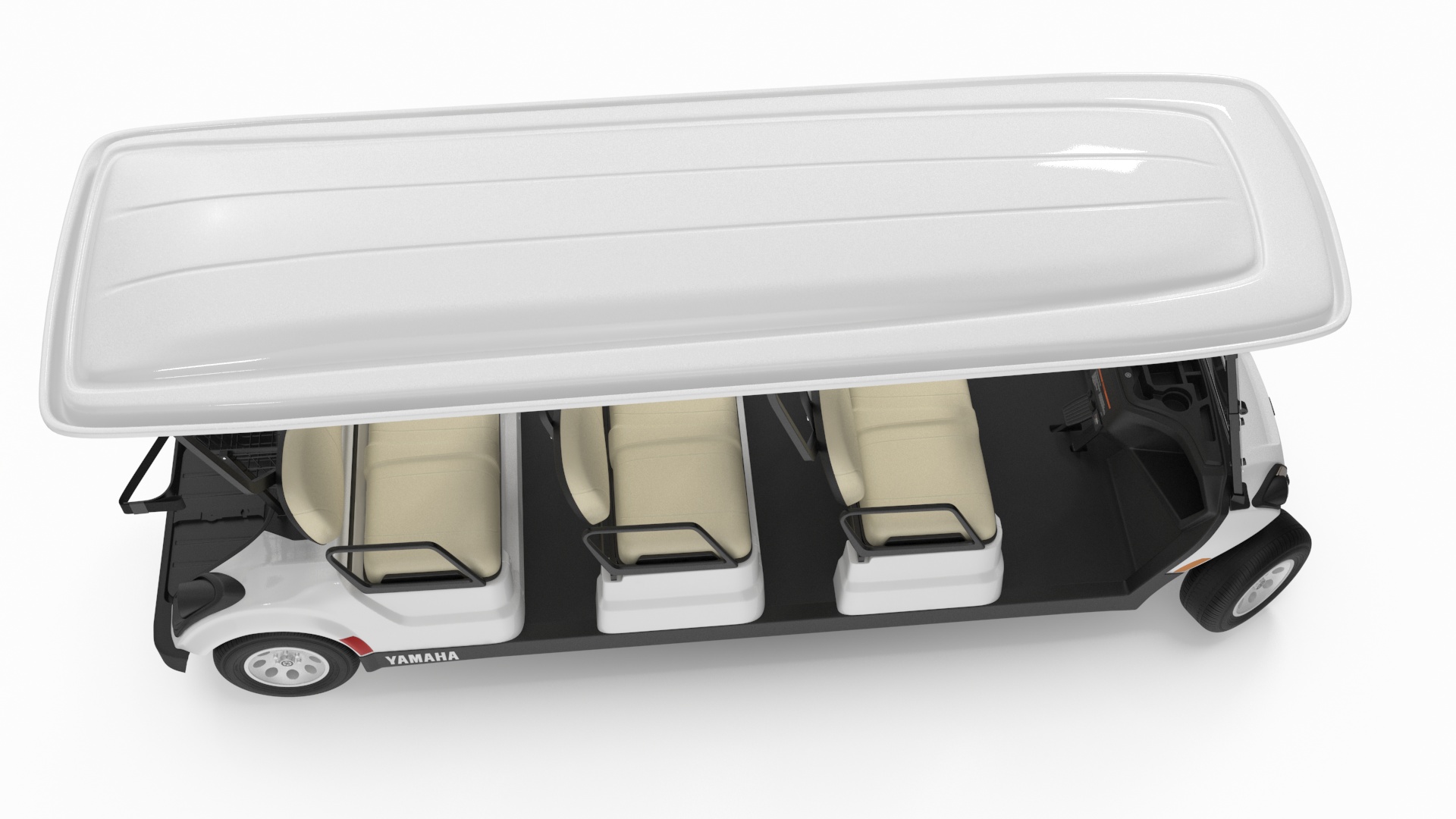 Six Seat Golf Electric Car Yamaha Rigged for Maya 3D model