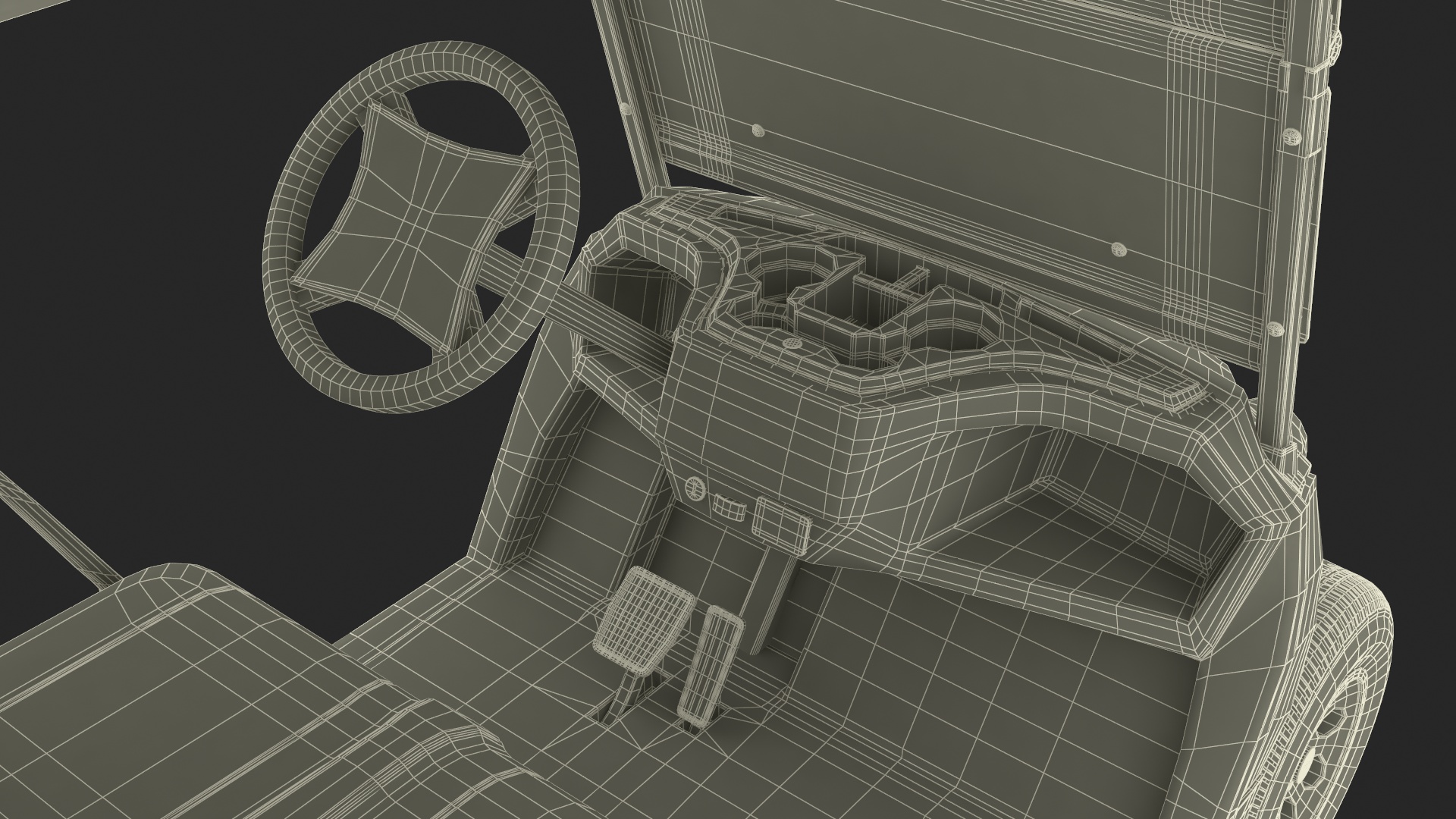 Six Seat Golf Electric Car Yamaha Rigged for Maya 3D model