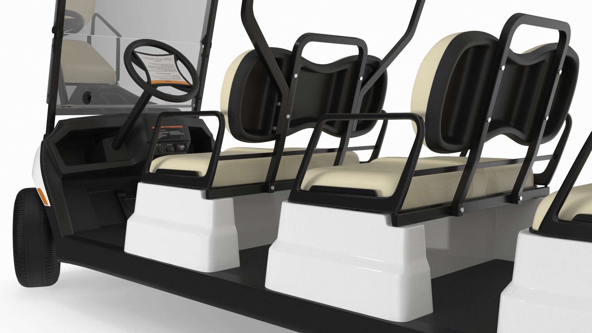 Six Seat Golf Electric Car Yamaha Rigged for Maya 3D model