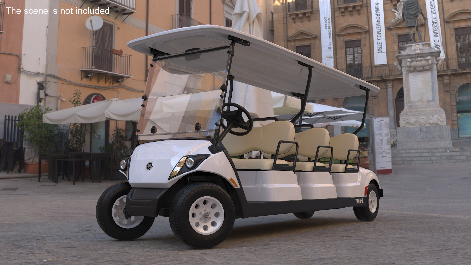 Six Seat Golf Electric Car Yamaha Rigged for Maya 3D model