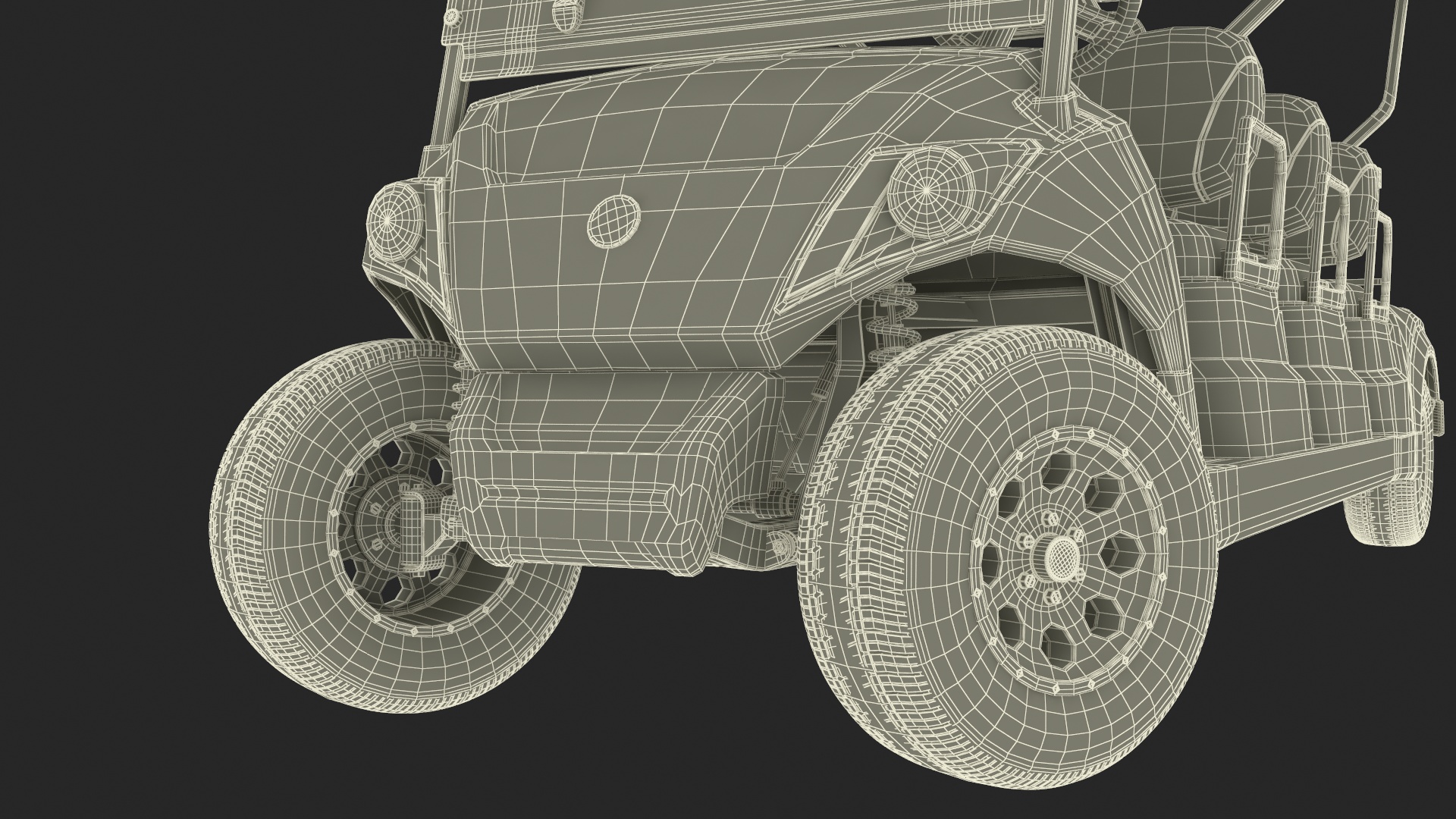 Six Seat Golf Electric Car Yamaha Rigged for Maya 3D model