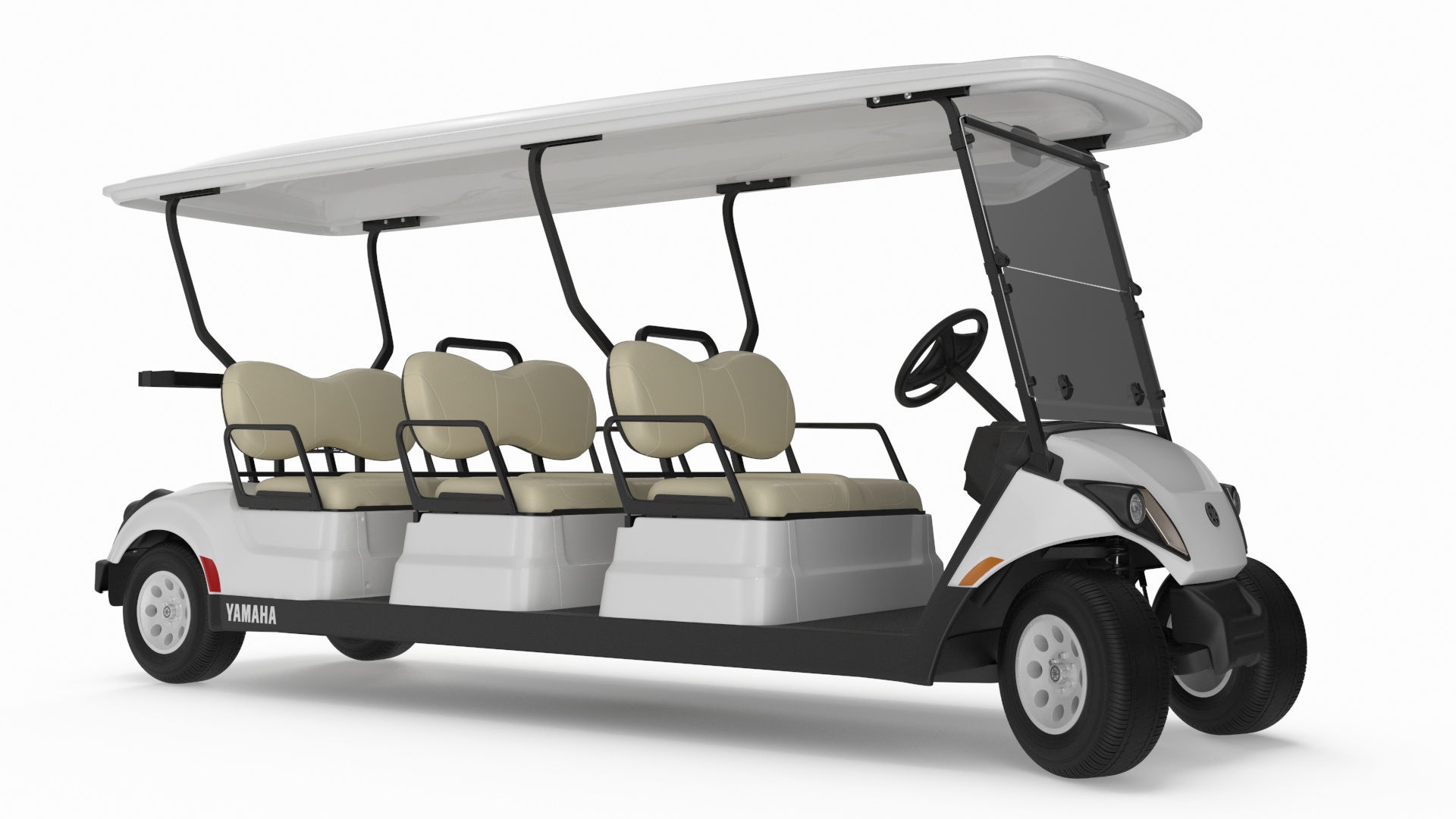 Six Seat Golf Electric Car Yamaha Rigged for Maya 3D model