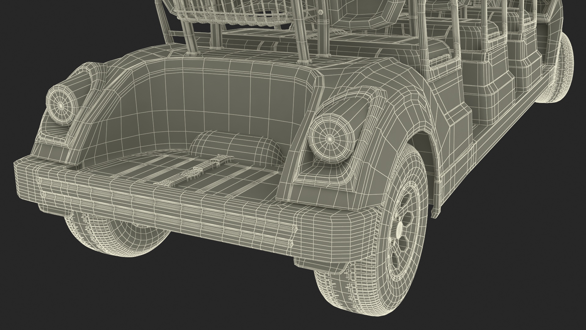 Six Seat Golf Electric Car Yamaha Rigged for Maya 3D model
