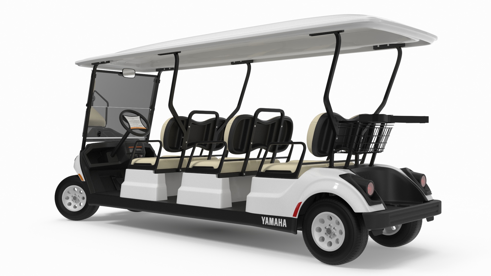 Six Seat Golf Electric Car Yamaha Rigged for Maya 3D model