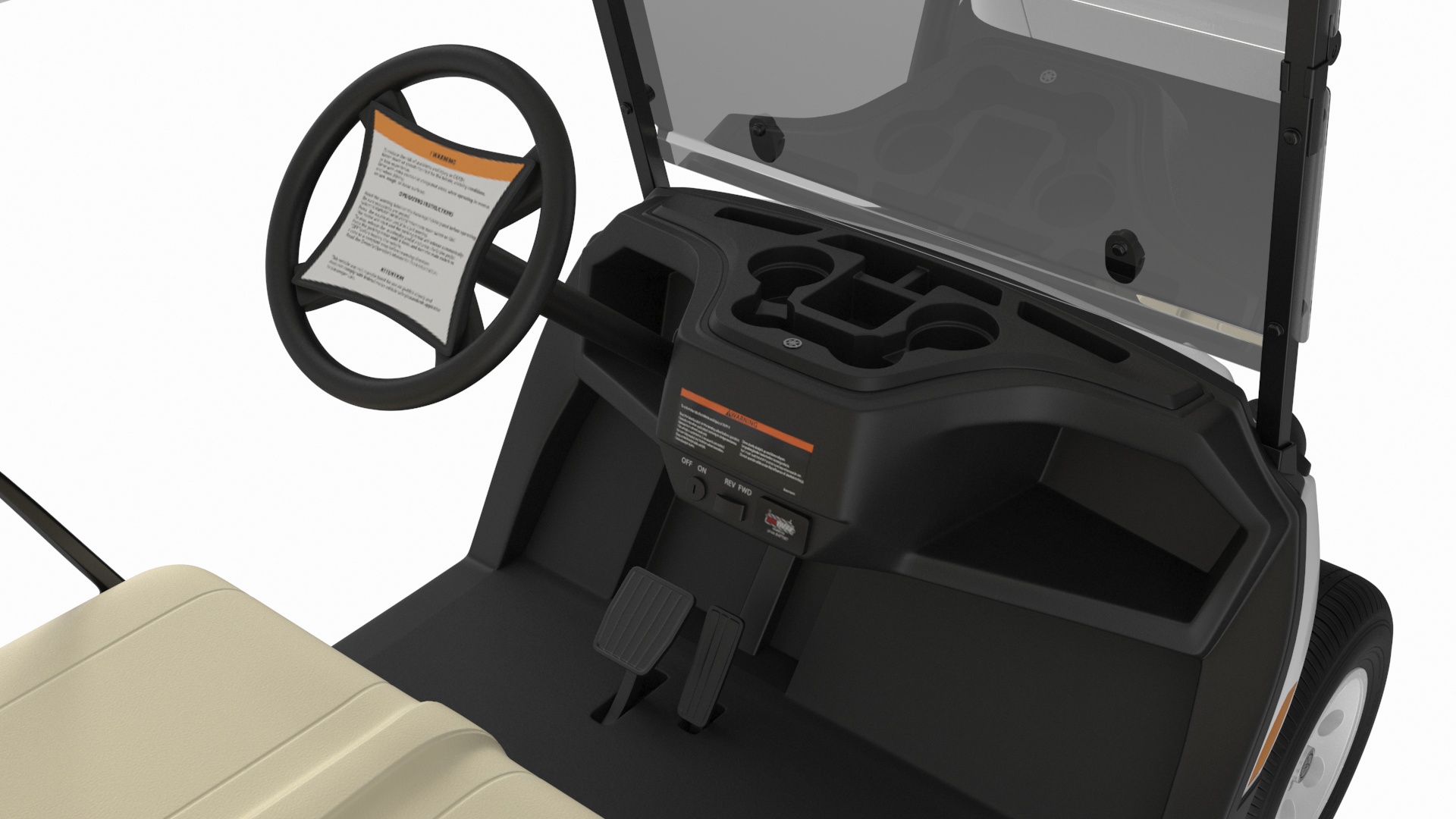 Six Seat Golf Electric Car Yamaha Rigged for Maya 3D model