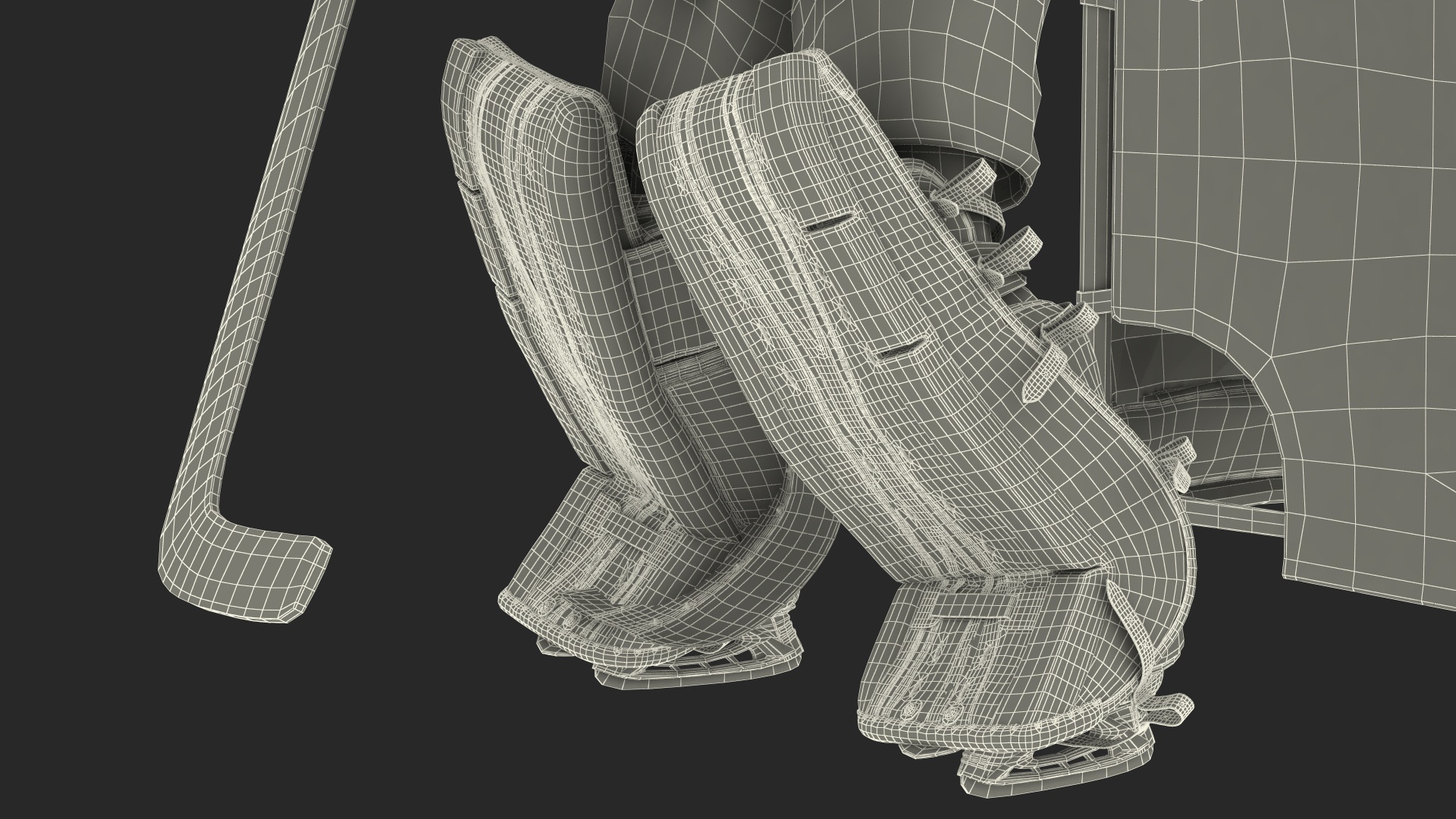3D Hockey Goal Target and Goalkeeper model
