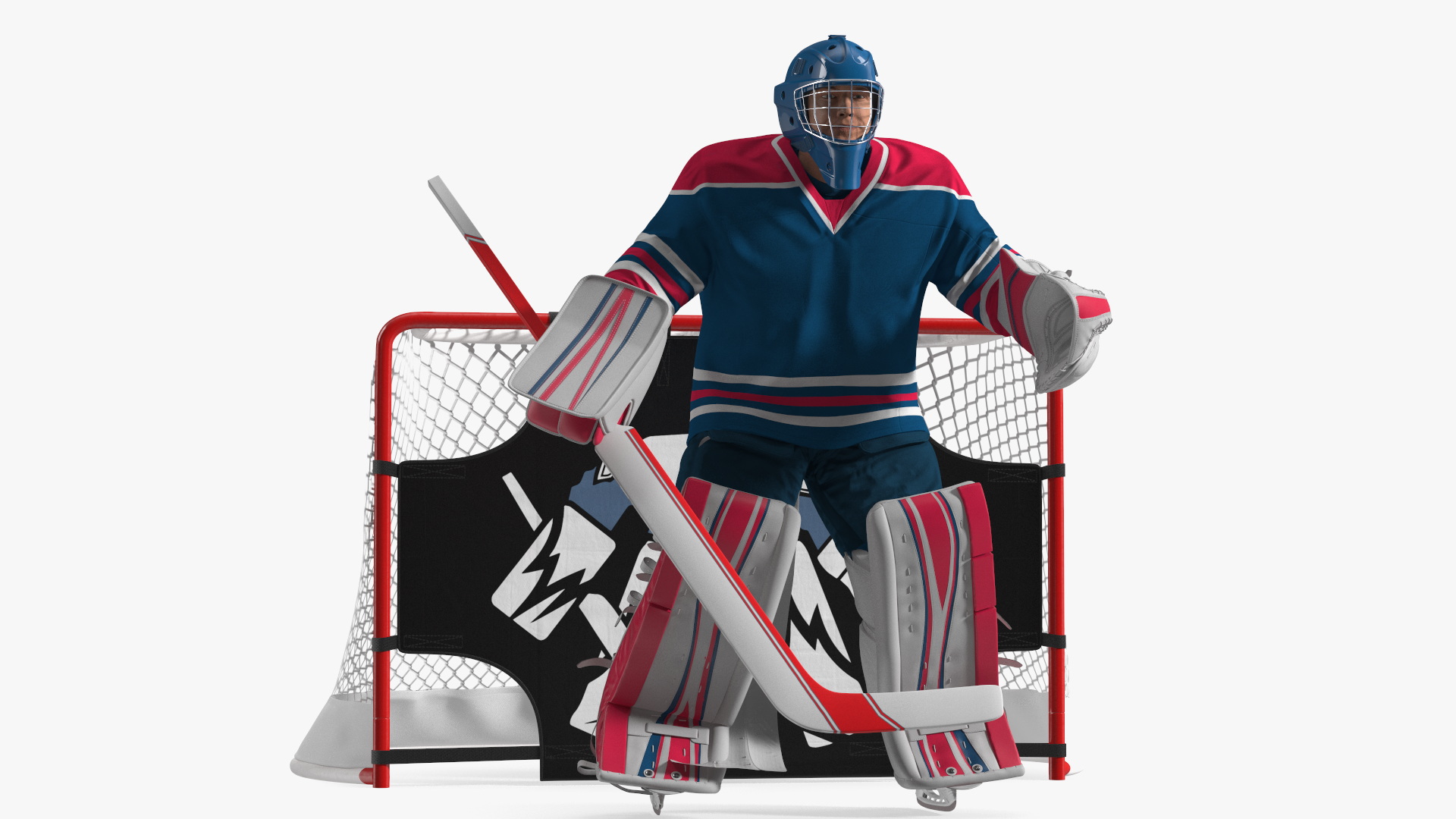 3D Hockey Goal Target and Goalkeeper model